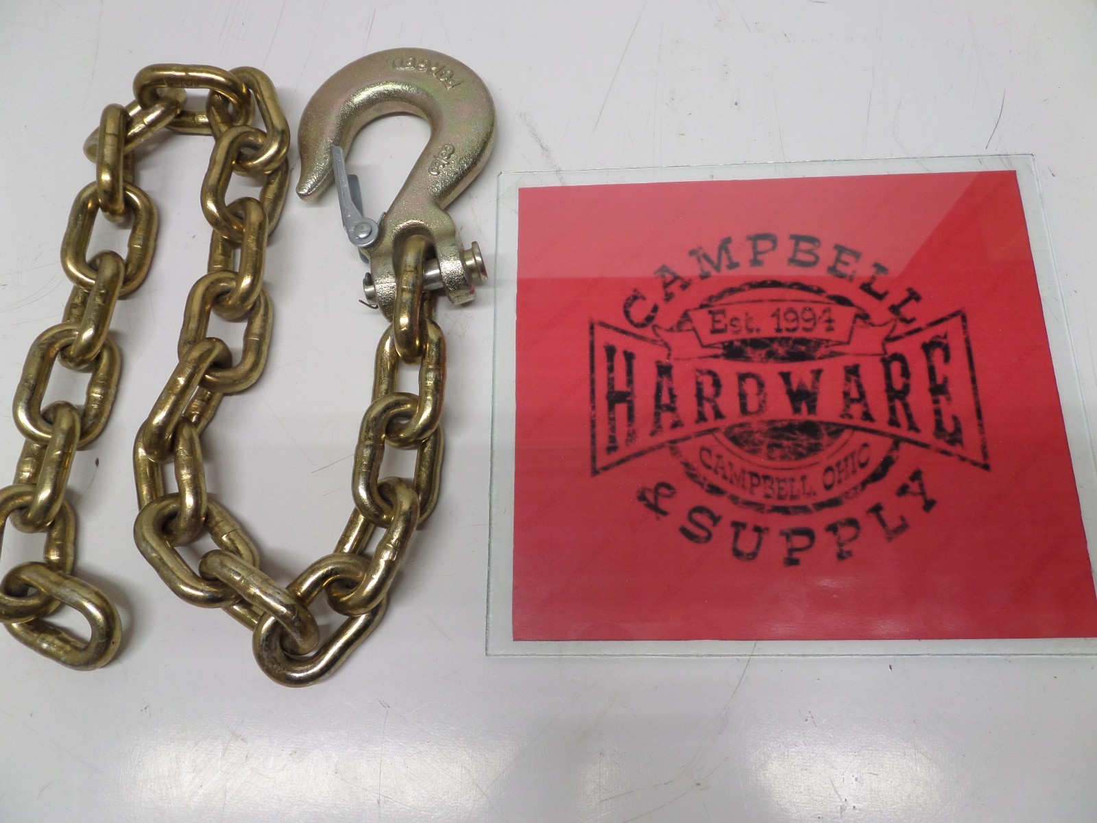 Auto Body Frame Machine Pull Chain 3/8" x 5' Grade 70 with 3/8" Clevis Slip Hook