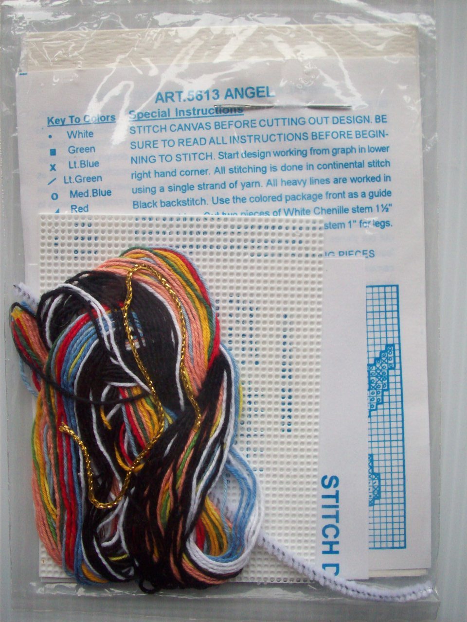 Angel ornament plastic canvas needlepoint kit