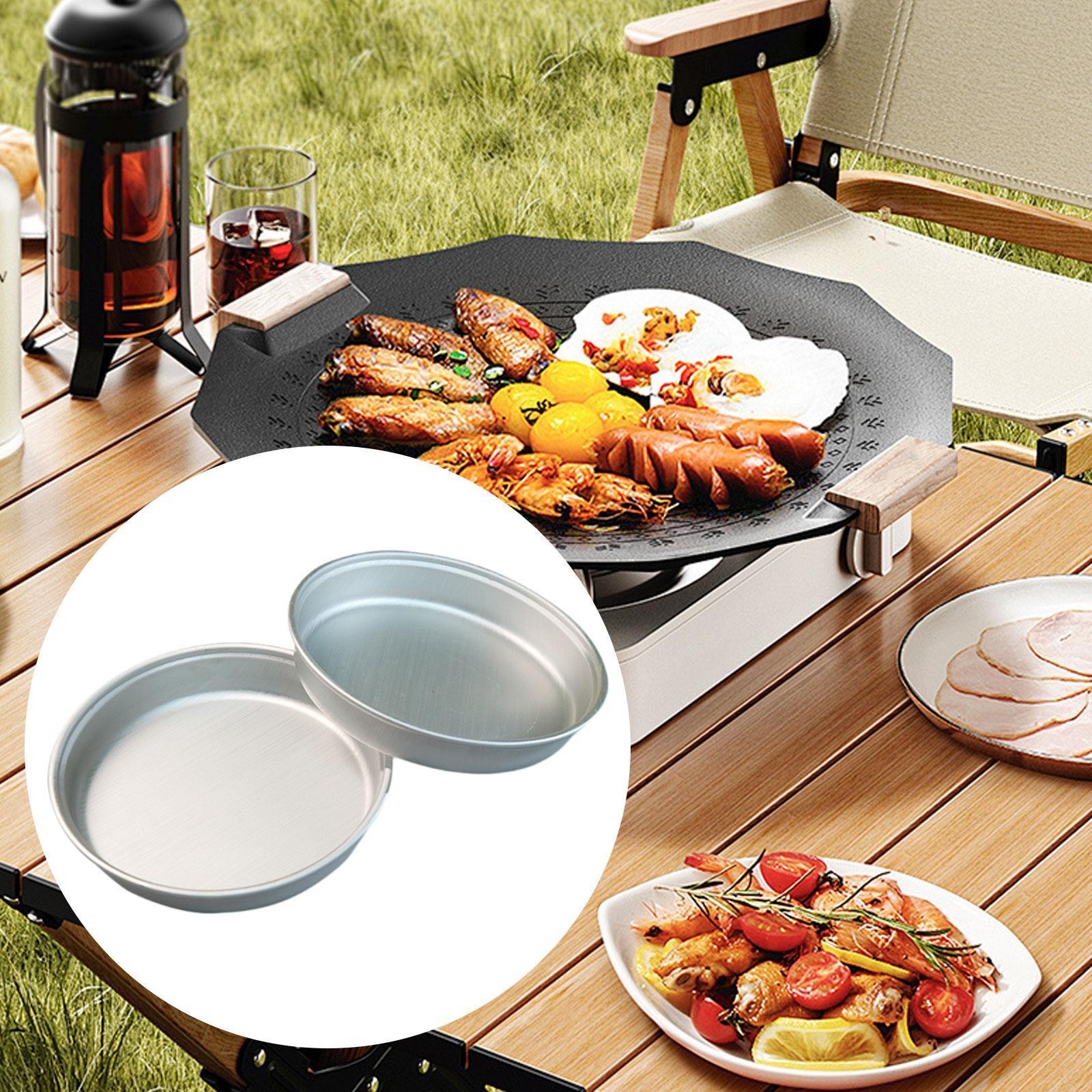 2x Camping Plates Serving Plates Camping Dish Accessories Versatile Lightweight