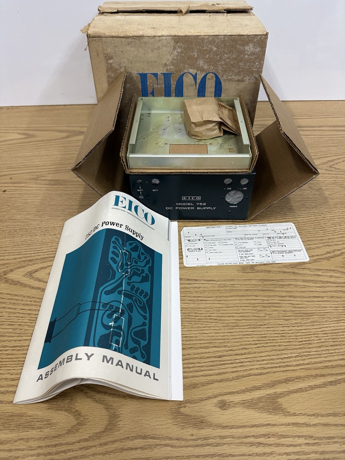 RARE NEW OLD STOCK Unbuilt EICO 752/DC Power Supply