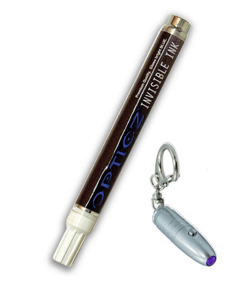 Opticz All Purpose Blacklight Reactive Invisible Blue Ink Marker with UV Light