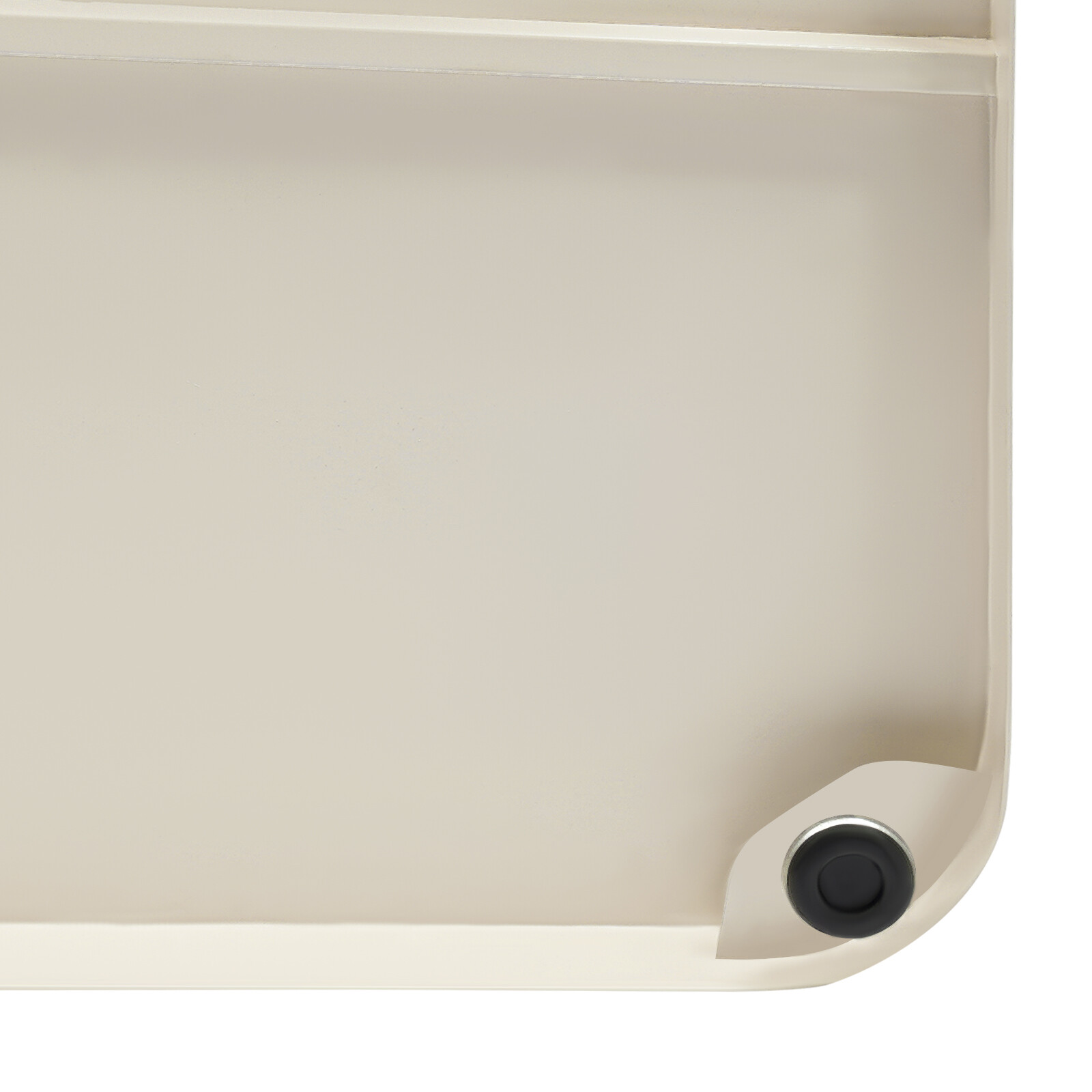 3-Tier Cream/Black Square Modern Side Table Metal Nightstand Modern End Table