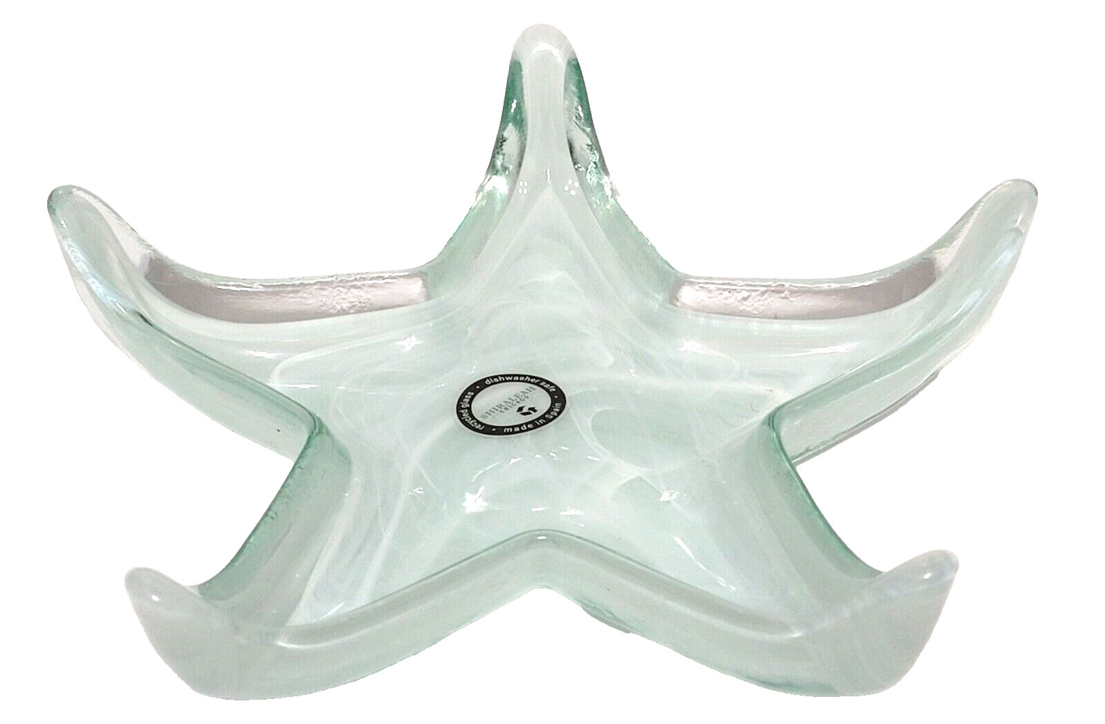 Shiraleah Starfish Green Tint / White Swirl Glass Dish Art Deco