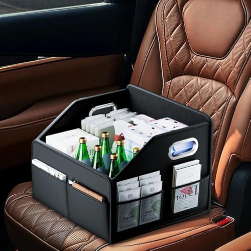 22.5L Leather Material Car Trunk Storage Box Multifunctional Organizer