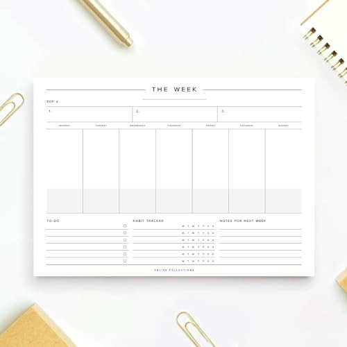 Weekly Planning Pad, To Do List Notebook - Undated Tear-Off Sheets Notepad -