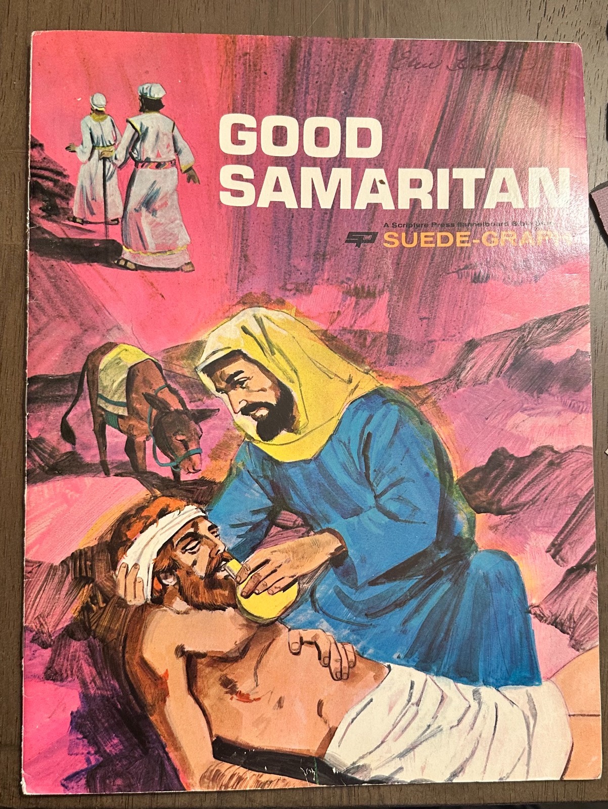 Vintage 1963 Felt Suede-Graph Bible Story Good Samaritan  Cut Outs + Manual