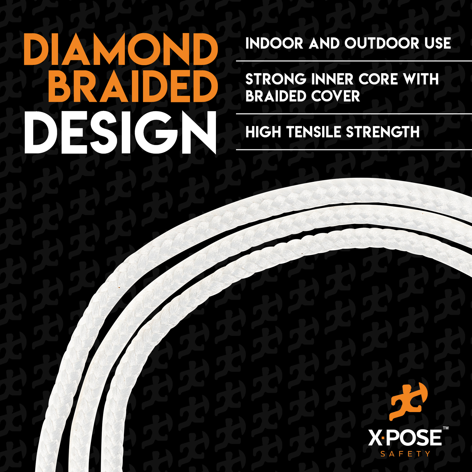 Diamond Braided Clothesline Rope - 100 Ft Rope - Polypropylene Rope