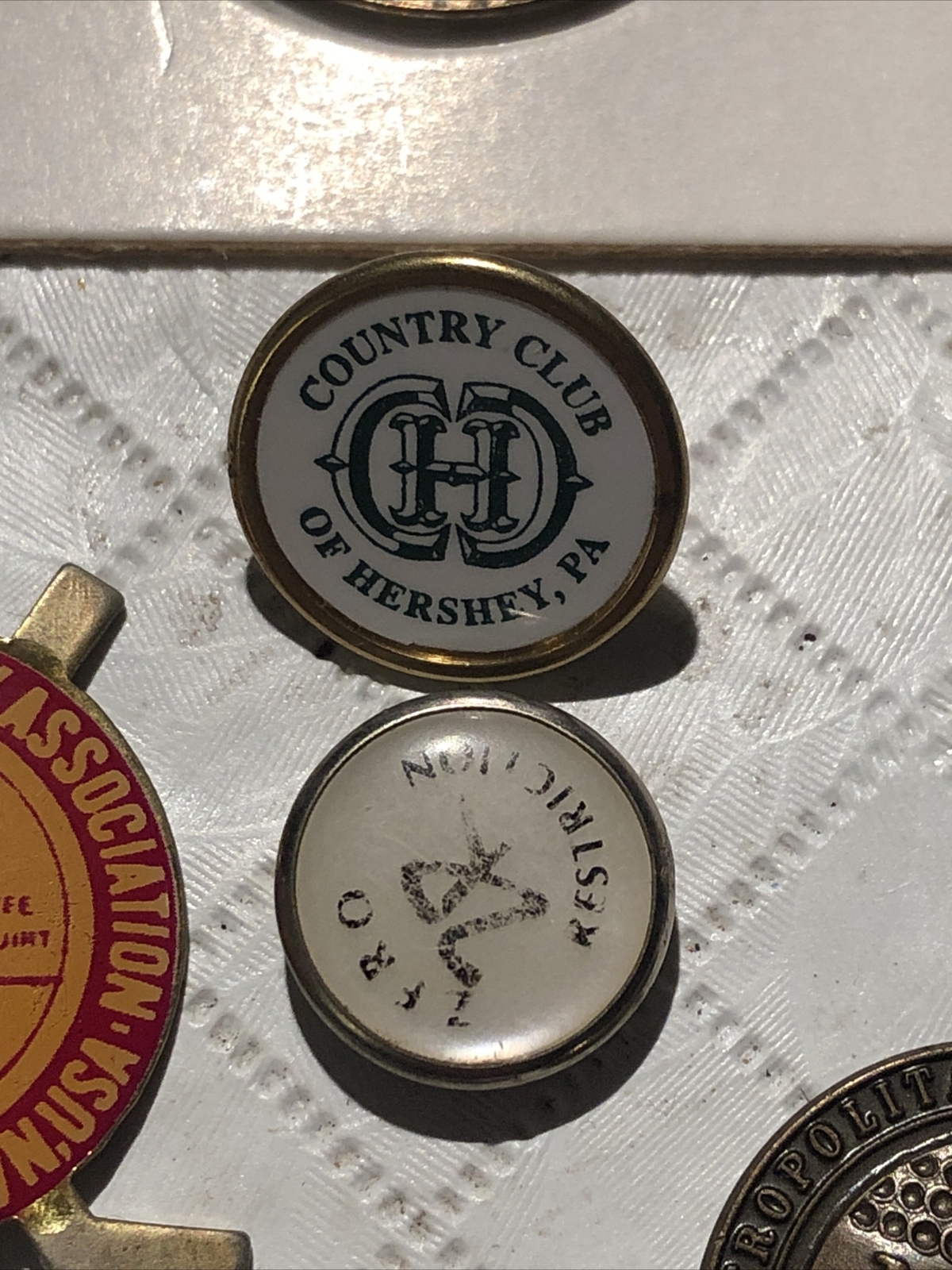 Vintage (19) Golf Ball Marker Lot Various Golf & Country Clubs Hershey