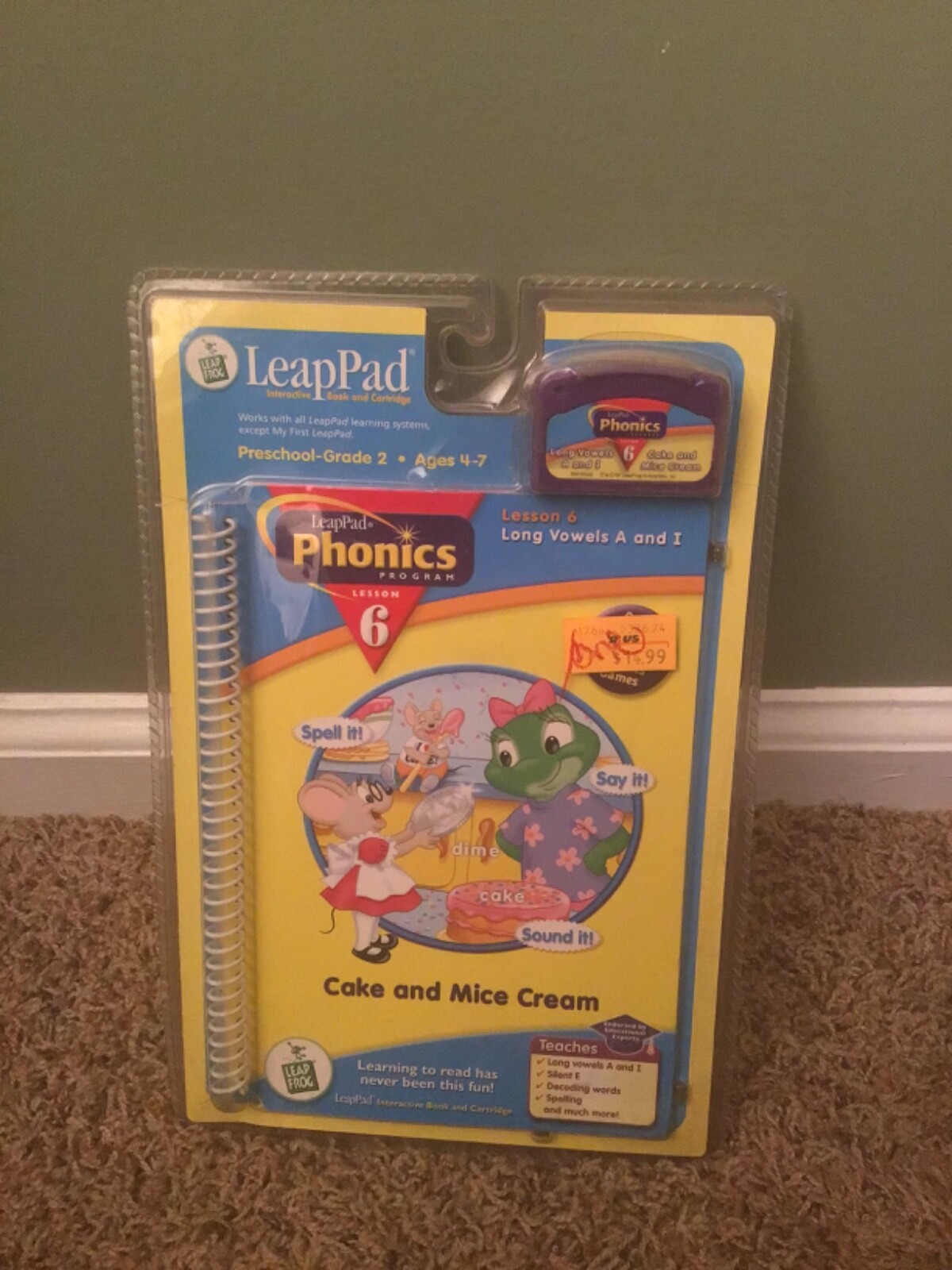LeapPad LeapFrog Phonics Program Lesson 6 Cake And Mice Cream Book & Cartridge