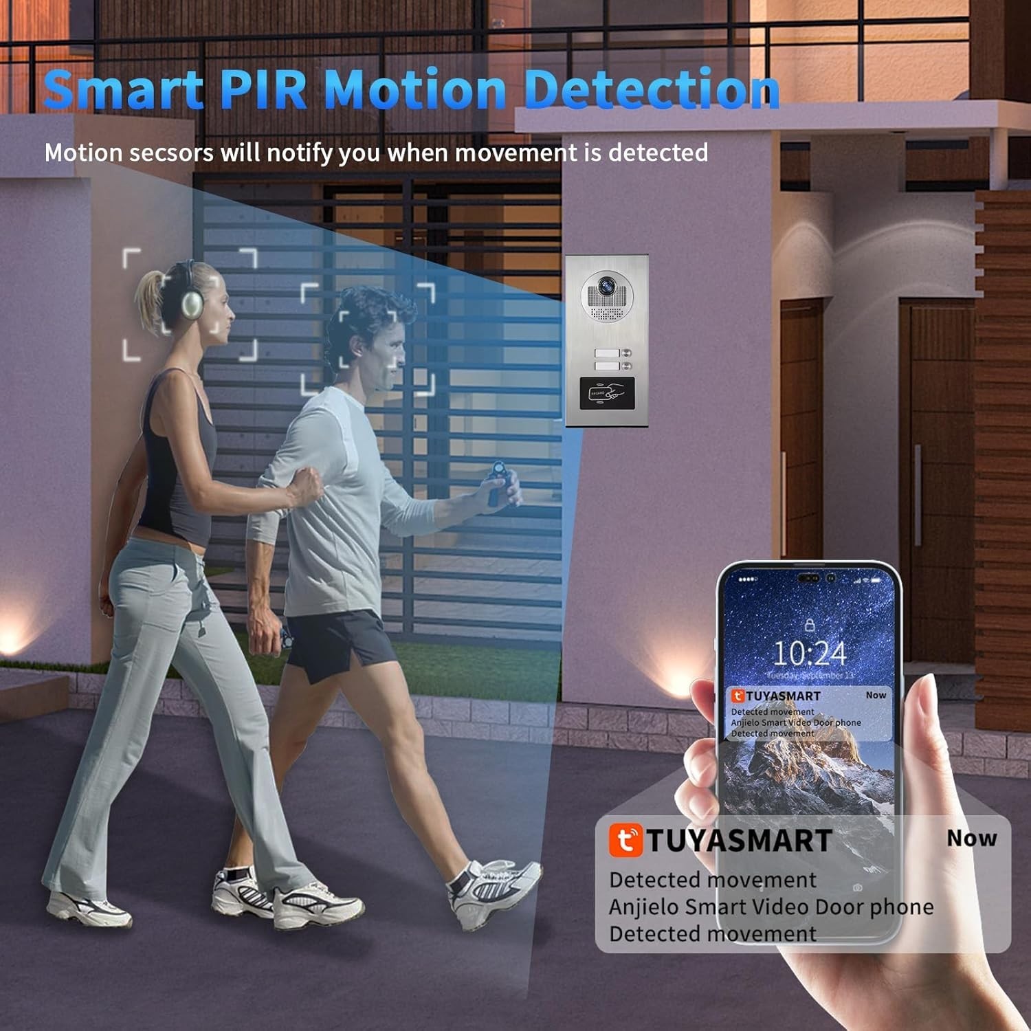 10-Inch Touchscreen Smart Video Intercom for 2 Units – with Motion Detection,