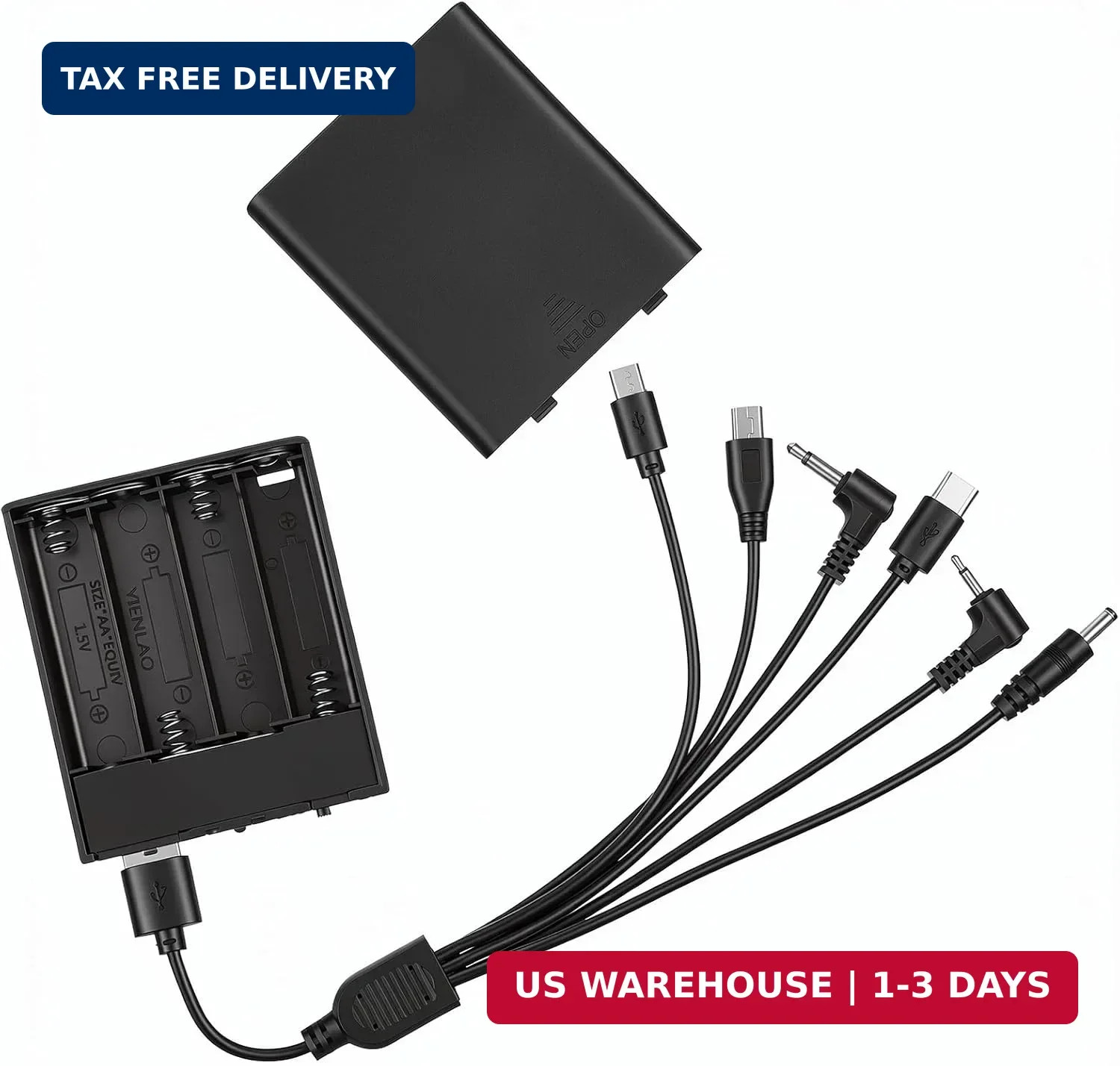Safe Emergency External Power Supply Box with 6 Connector, External Battery Pack