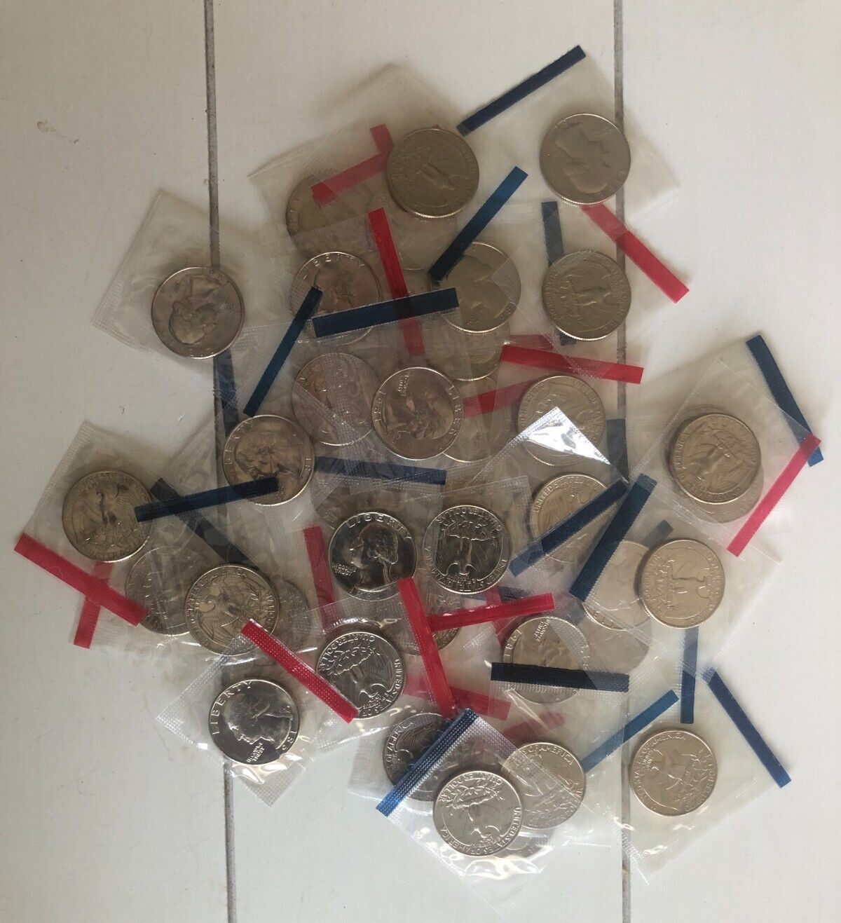 1 full roll 40 Coins of 1981 P + D Washington Quarters In Mint Cello BU Roll lot