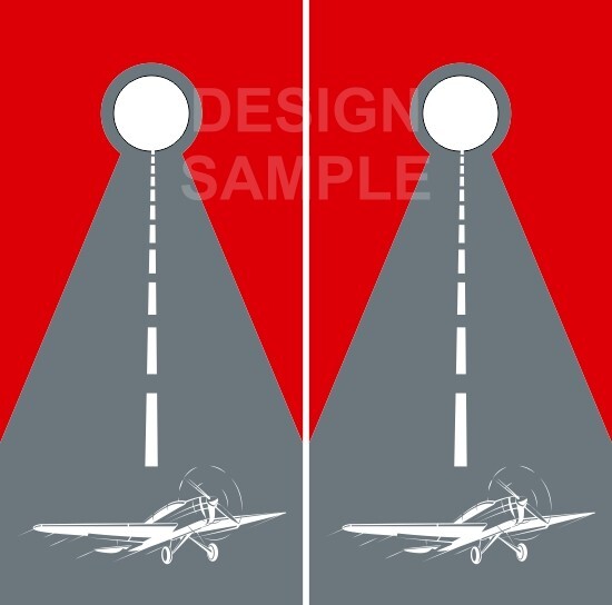 Airplane Runway Cornhole Wrap Bag Toss Skin Decal Sticker