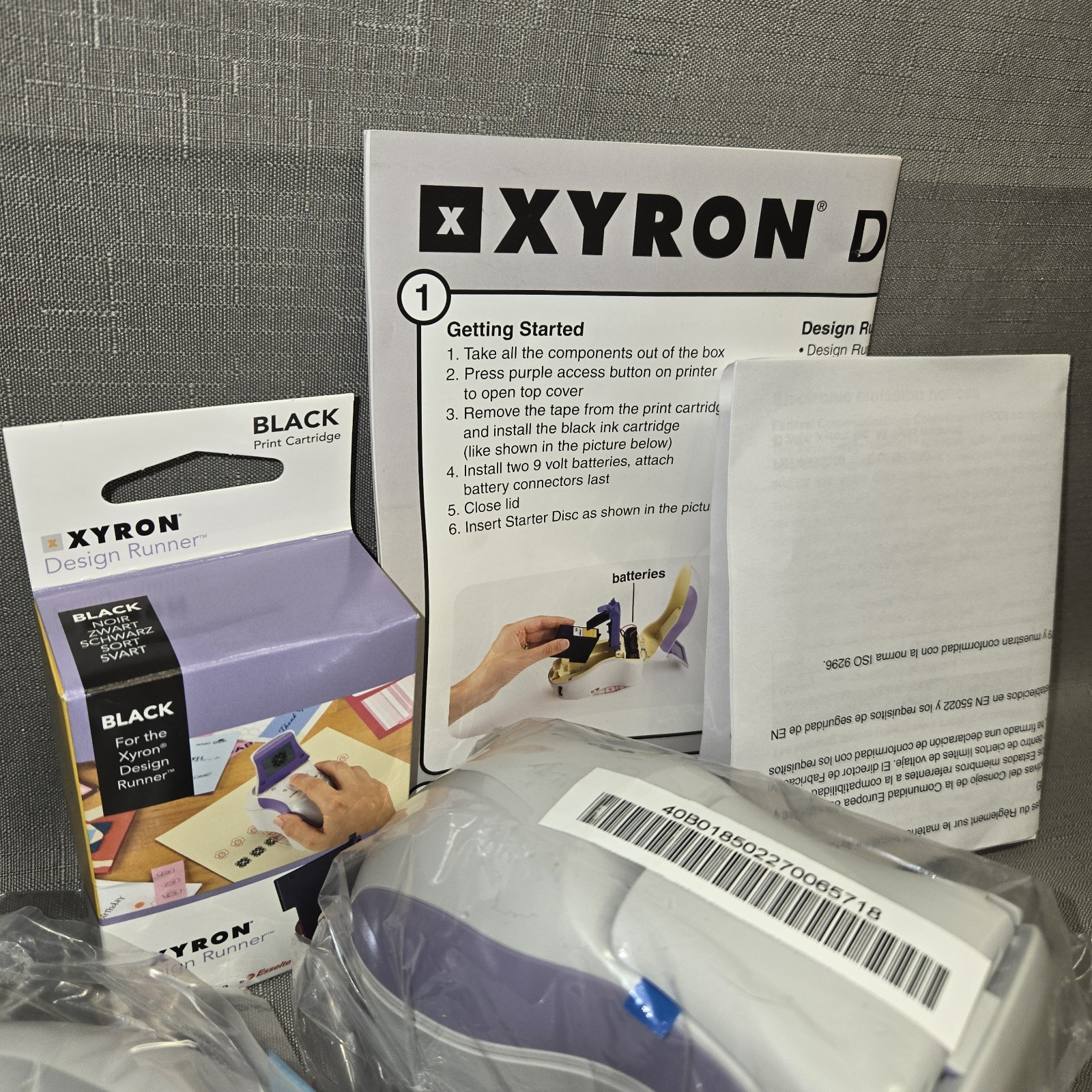 Xyron Design Runner Printer Kit Handheld Ink Cartridge - 2 Discs - NEW IN BOX