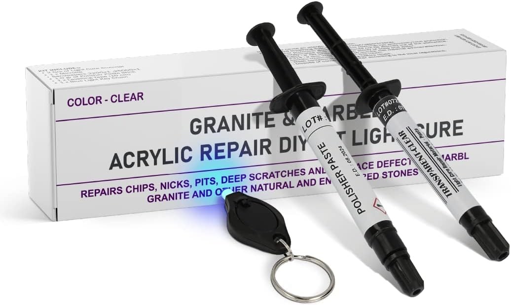 Granite, Marble, Quartz & Acrylic Repair Kit Clear/Transparent
