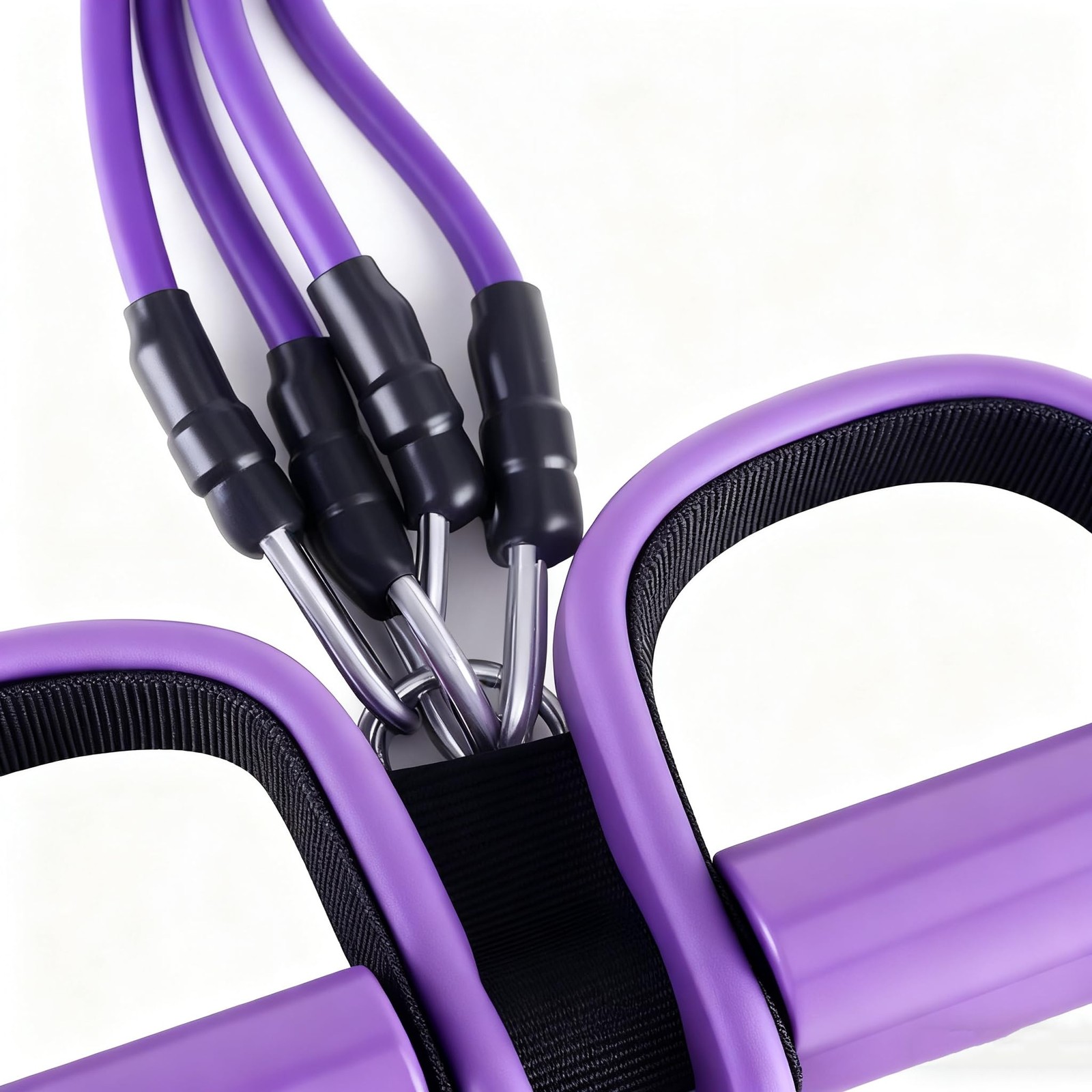 Lenporl Upgrade 4-Tube Pedal Ankle Puller Resistance Bands with Two Extra Han...