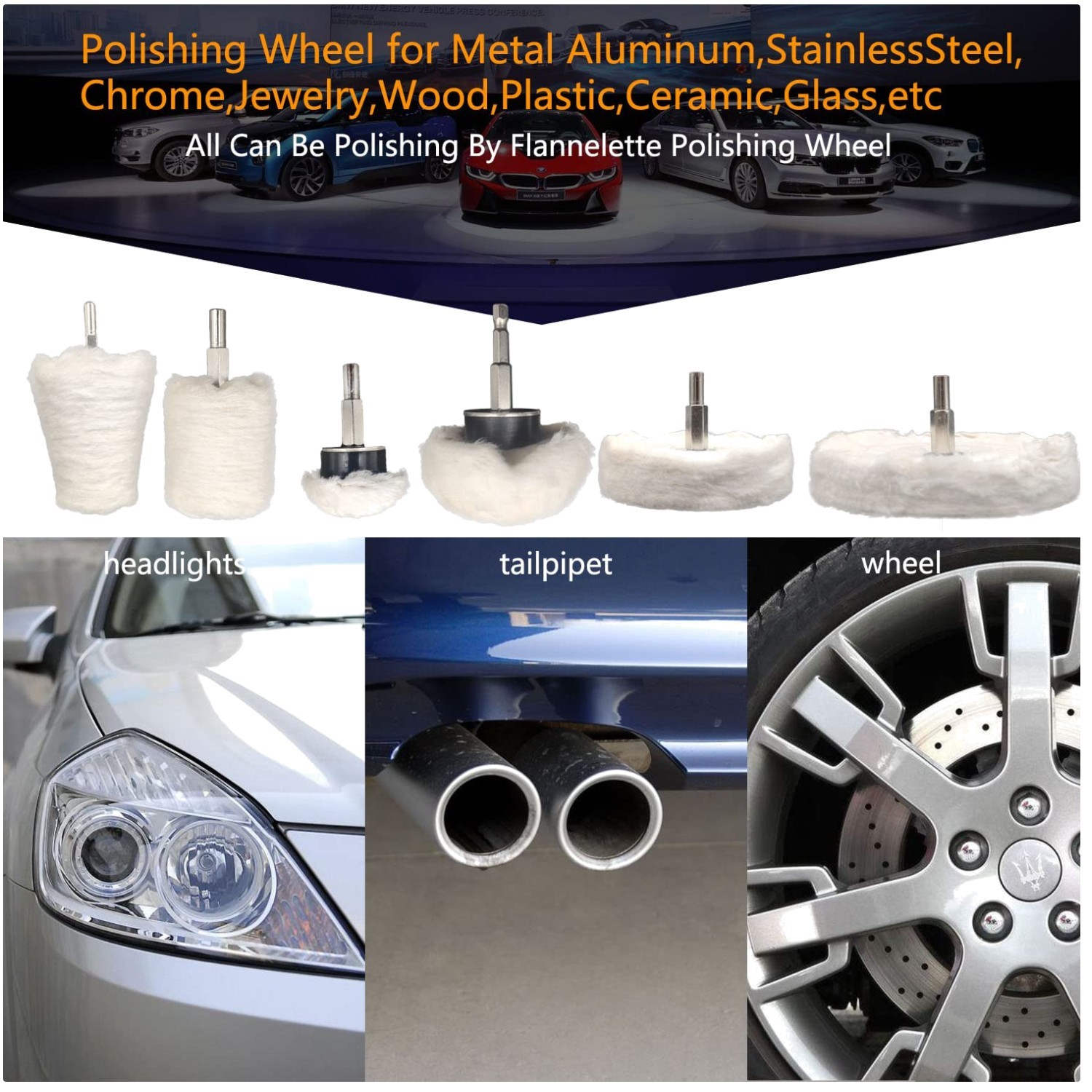 Stainless Steel Polishing Wheels - 6 Pcs