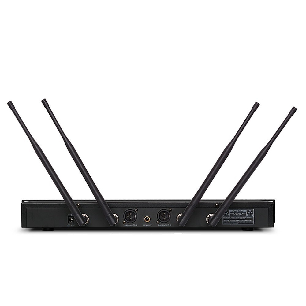 Wireless mic System True Diversity UHF Dual Handheld Dynamic Microphone Church