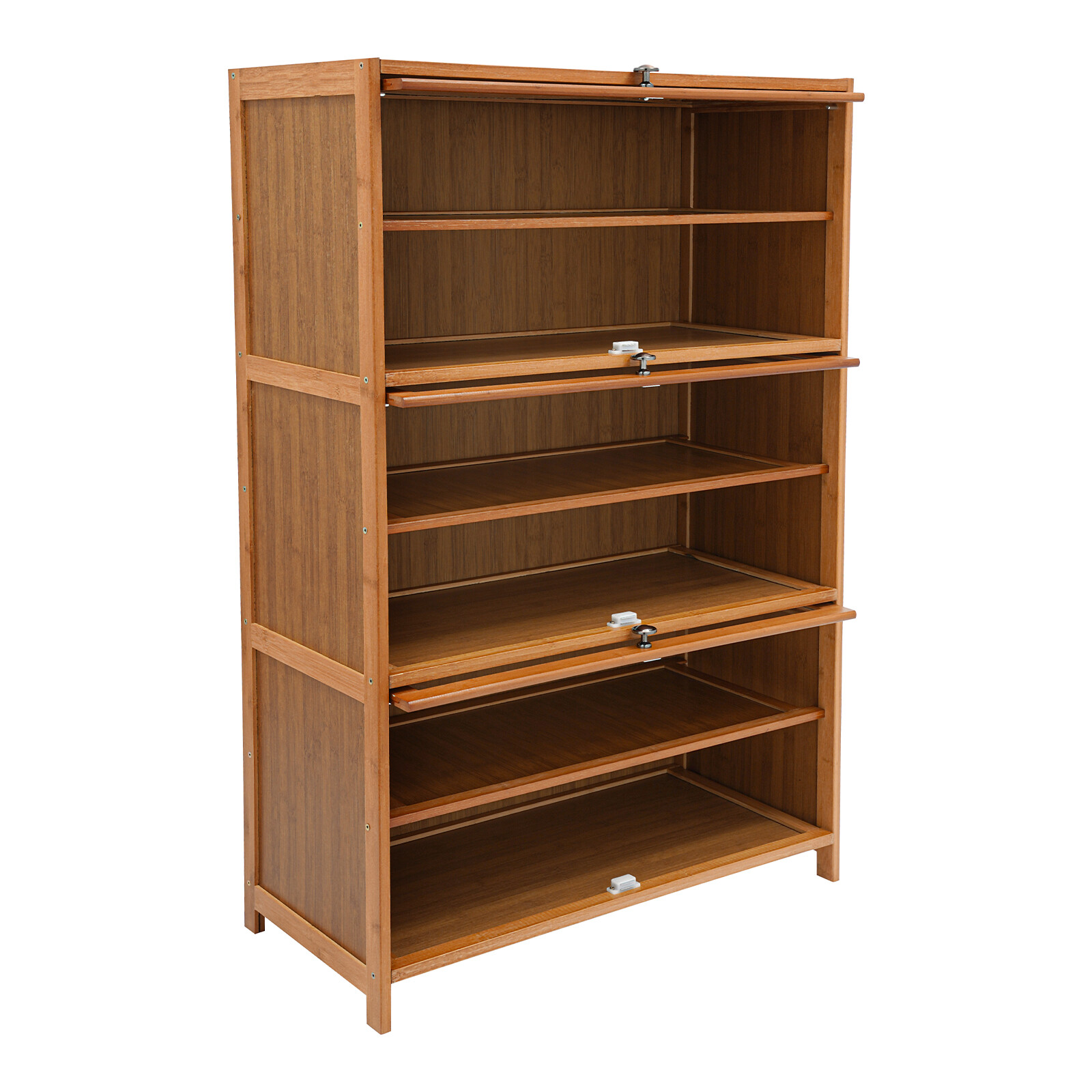 Shoe Organizer 6-Tier Storage Cabinet w/ 3 Flip-up Door 32" Entryway Bamboo