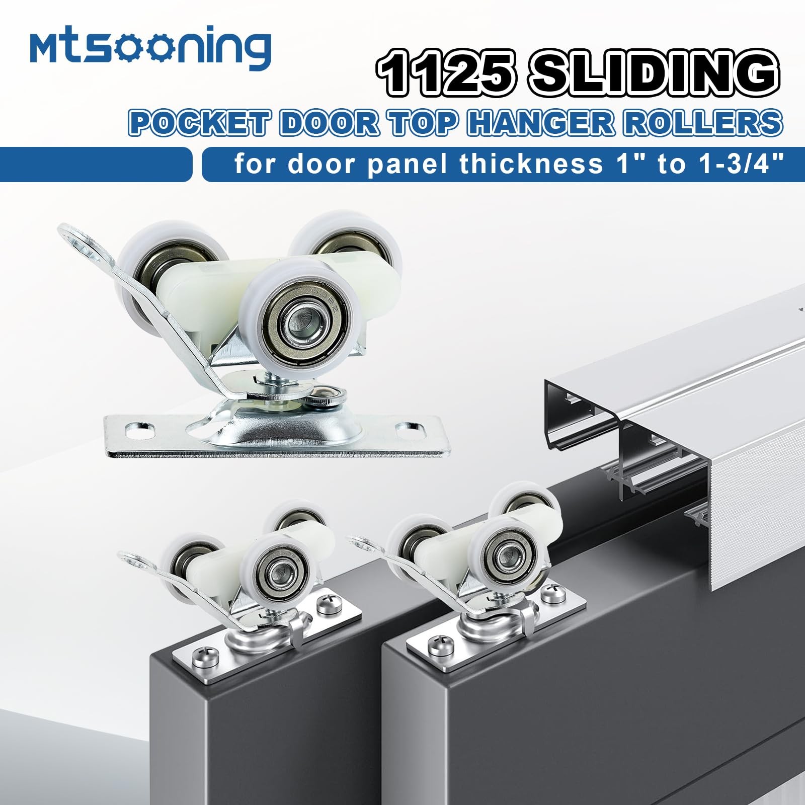 Mtsooning Pocket Door Top Hanger Rollers, 2 Pack Sliding Wheels...