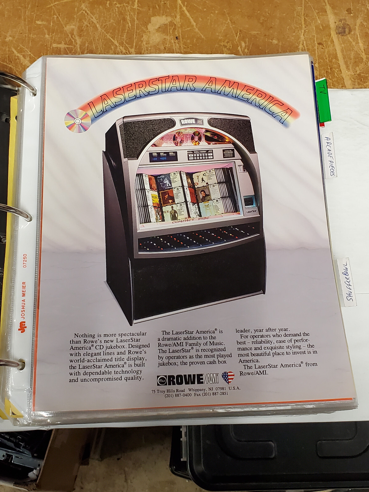 ROWE/AMI CD Laser Star America Jukeboxes flyer-8 By 11 Inches