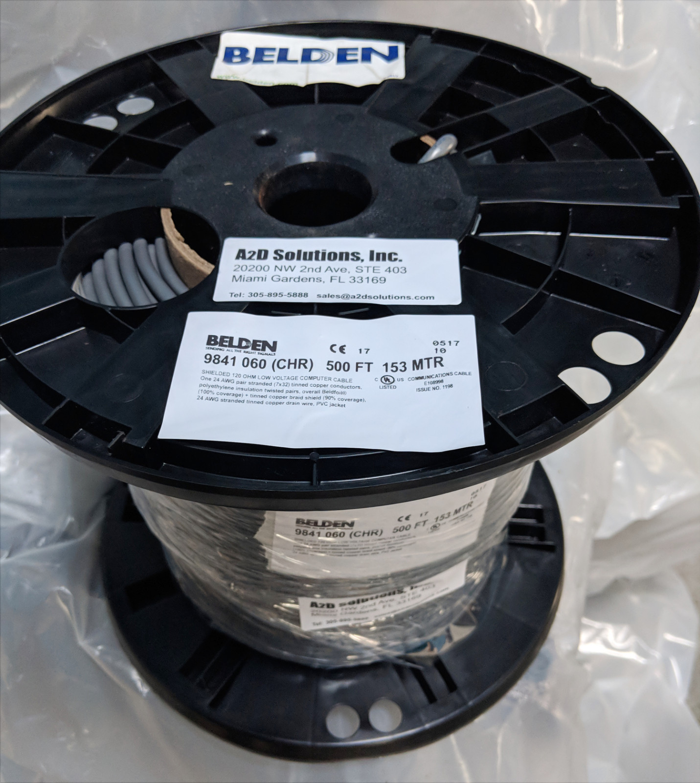Belden 9841 Low Capacitance Computer Cable for EIA RS-485 Applications - 500 ft