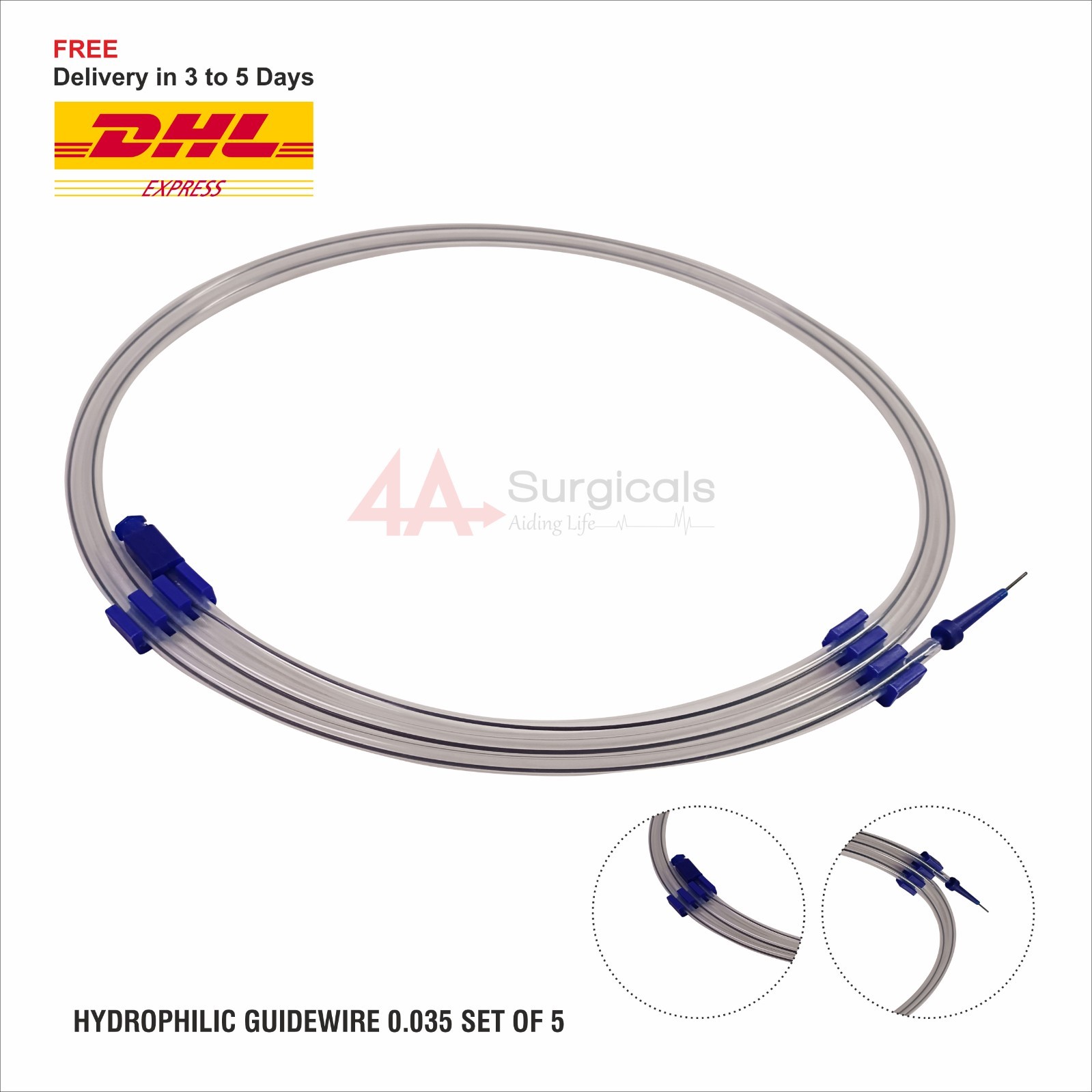 Hydrophilic Guidewire 0.035 Set of 5