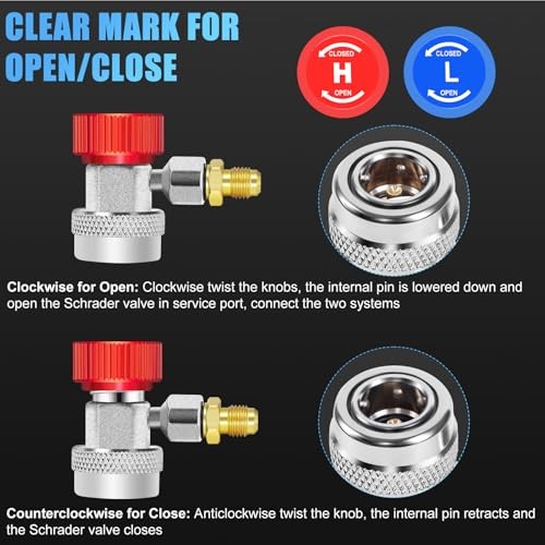 AC R134A Adjustable Quick Coupler Adapter and Refrigerant Can Tap Valve Tool