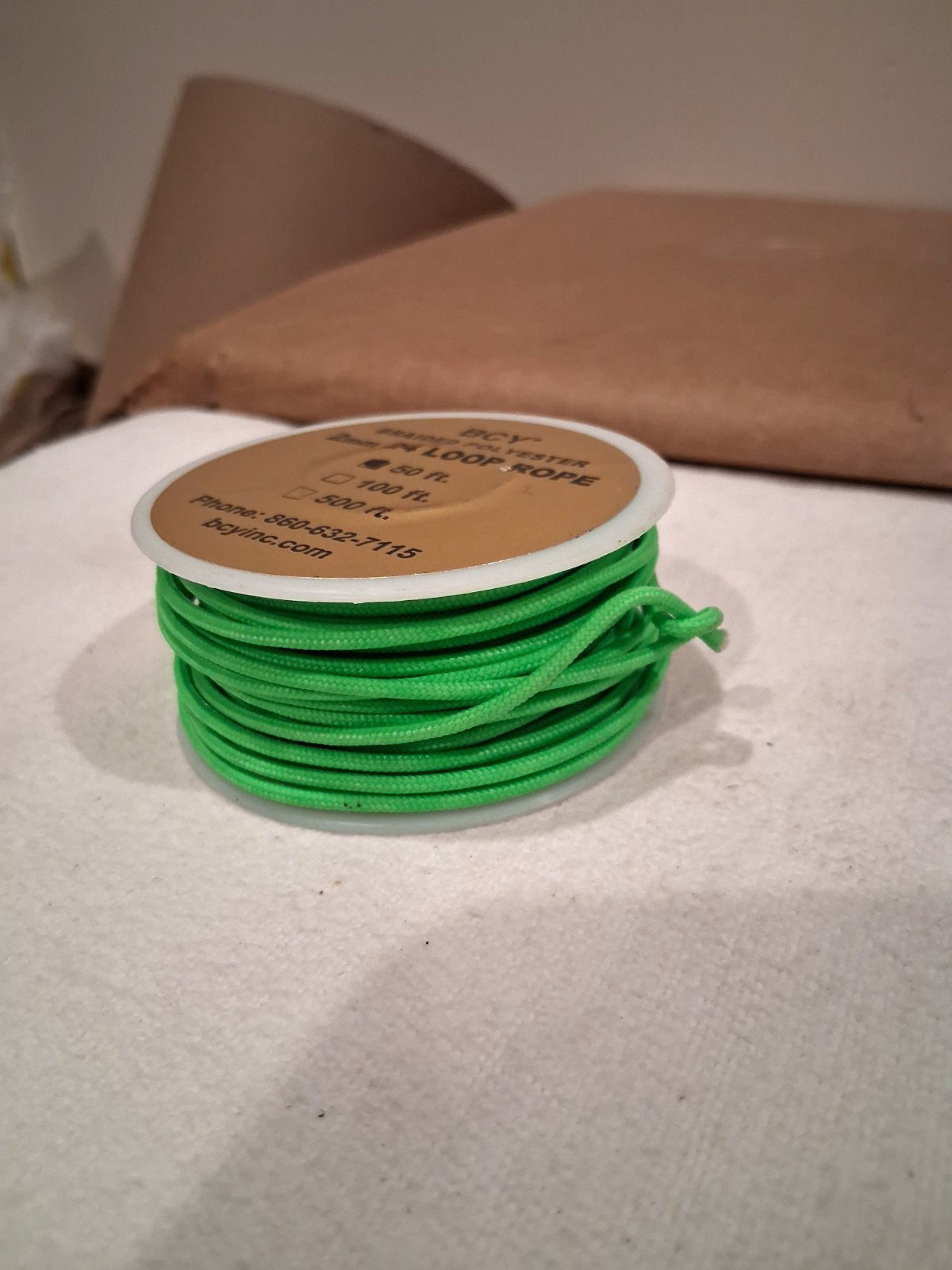 BCY Braided Polyester 2mm 24 Loop Rope 50FT! Green