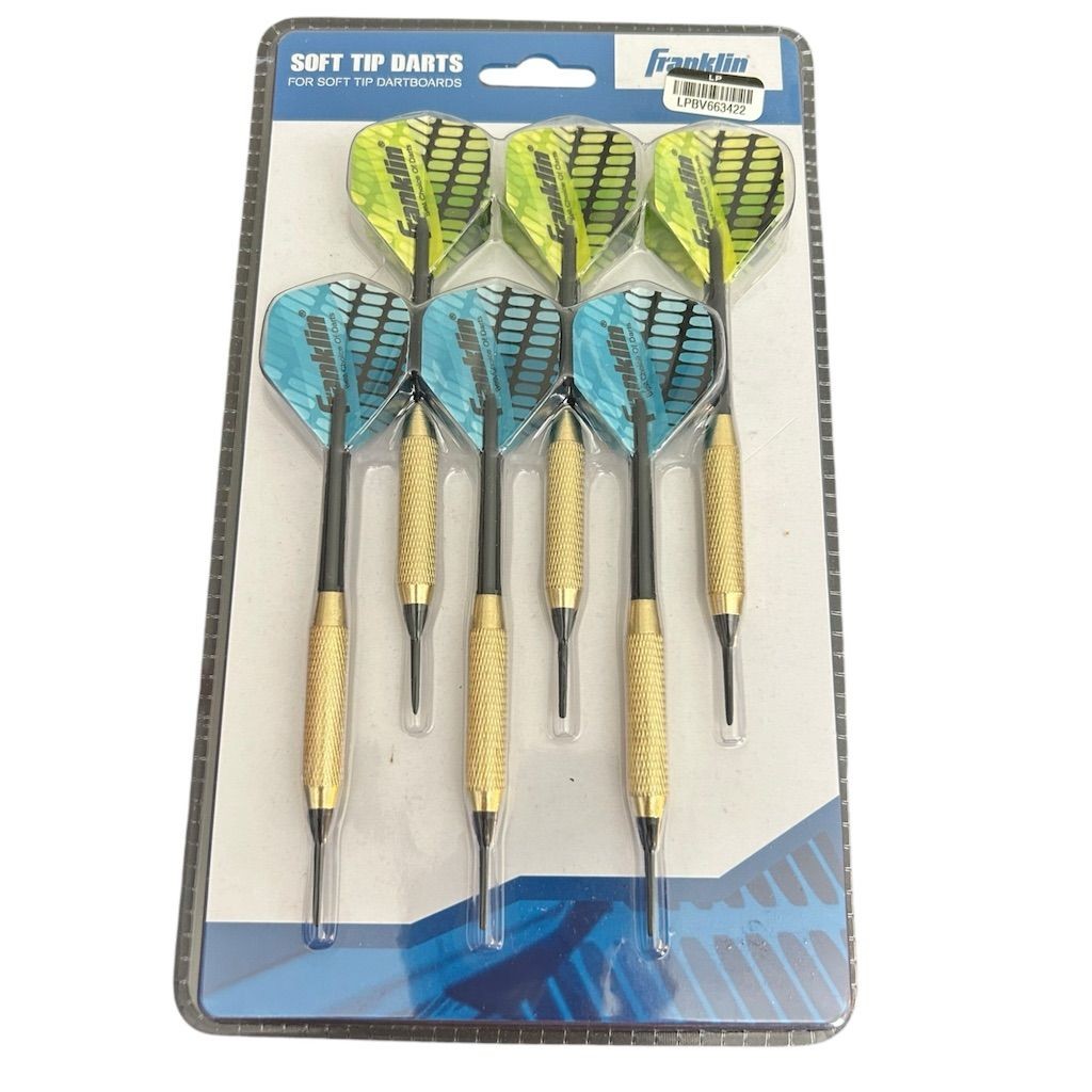 Franklin Sports Soft Tip Darts 6 Pack 18G Removable Nylon Shaft Steel Barrel NEW