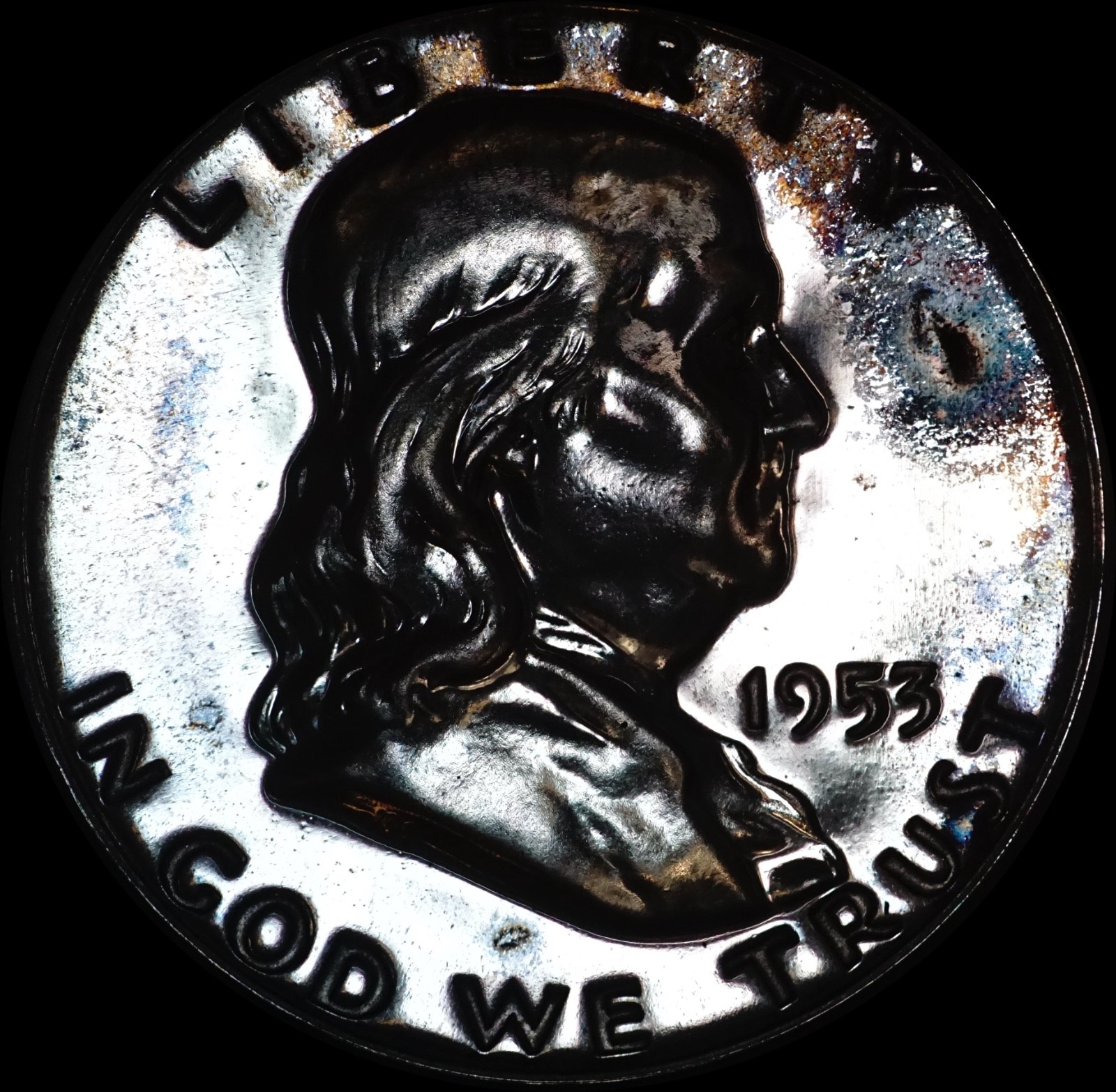 1953 Franklin Silver Half Dollar PROOF Color Tone Multiple coins ship free, 4006