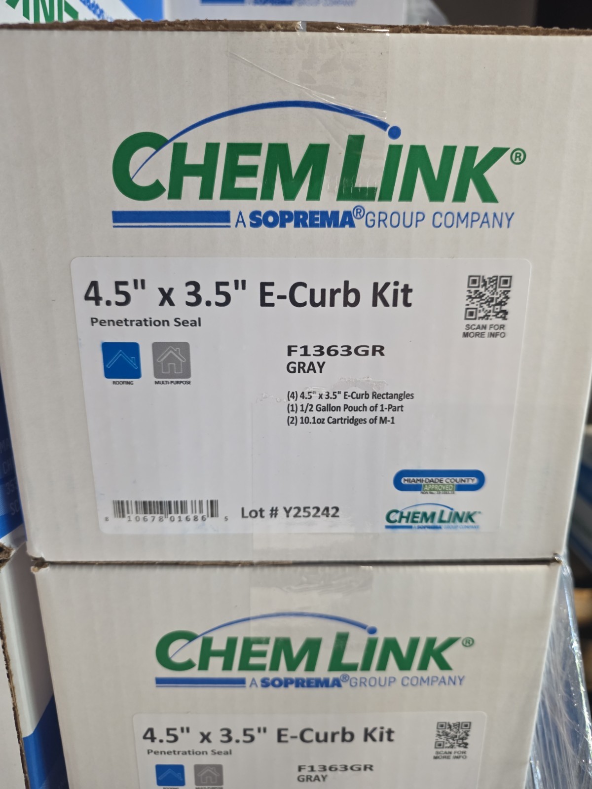 Chem LINK 4.5" x 3.5" E-Curb Kit F1363GR Gray