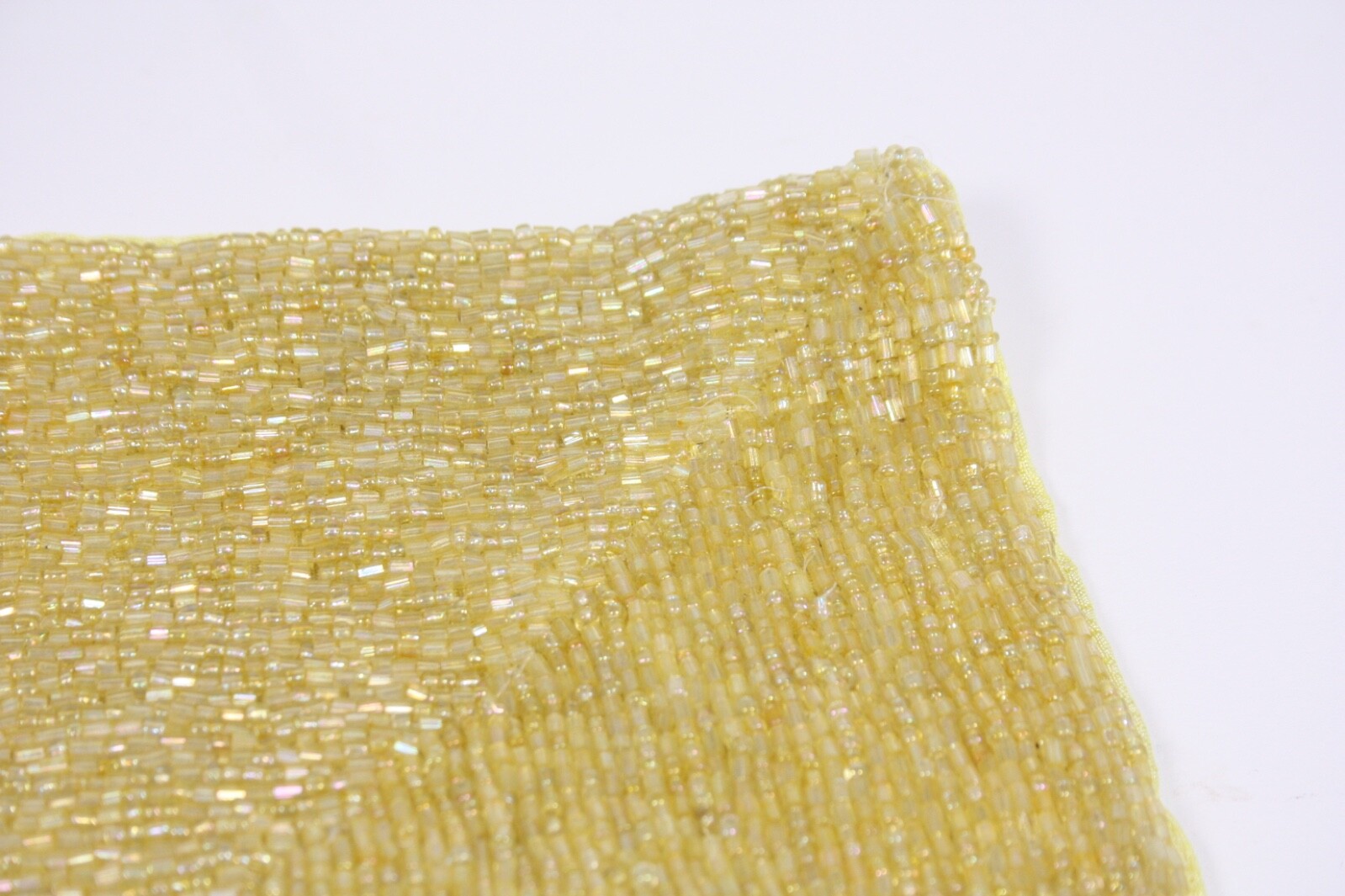 Cynthia Rowell Glam Yellow Glass Bead Square 13” Zipper Pillow Case Cover