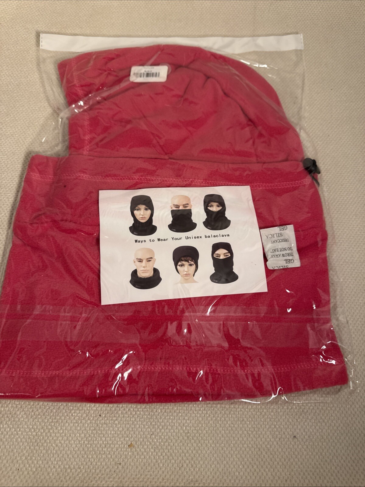 Pink Convertible Balaclava Cold Winter Weather Breathable Mask Unisex 6 In 1