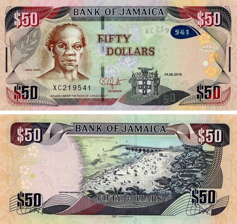 Jamaica 50 dollars 2019 UNC (P94)