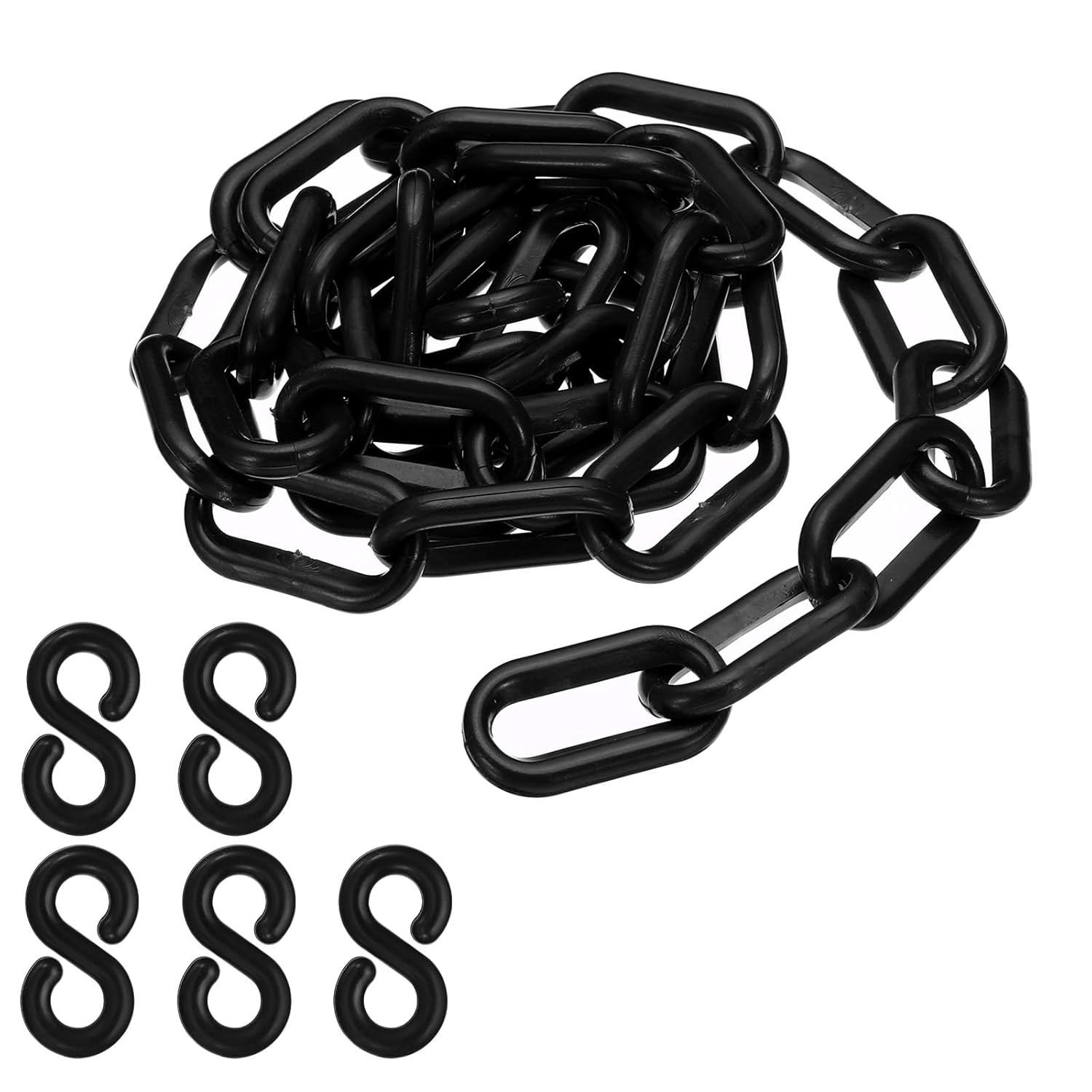 PATIKIL Plastic Chain Links, 3 Foot 1/4inch(6mm) Black Plastic Chains for