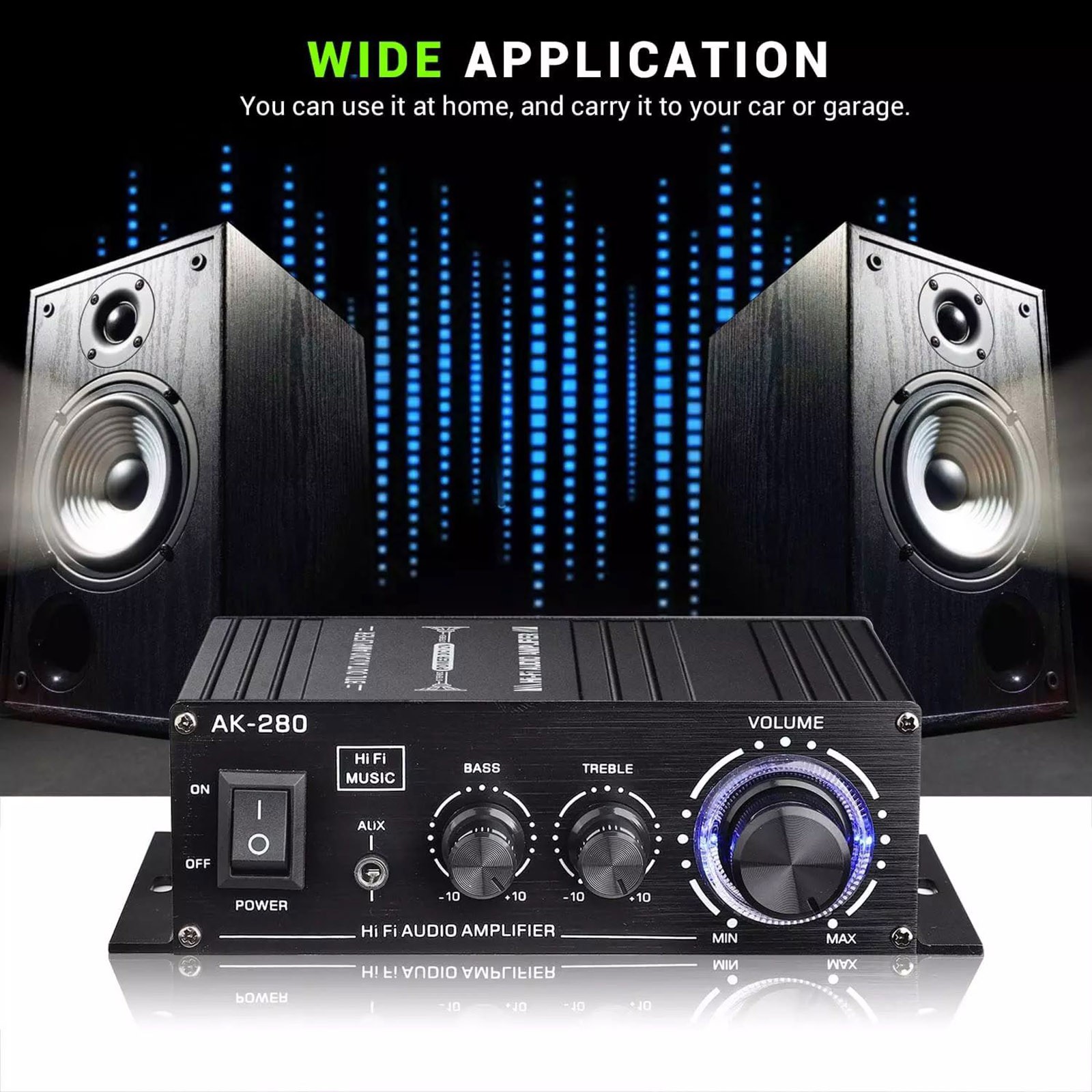 Protable 2.0 Channel AK280 Mini HIFI Stereo Audio Power Digital Amplifier