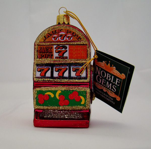 Slot Machine Christmas Tree Ornament Kurt Adler Las Vegas Hanging 777 Casino Red