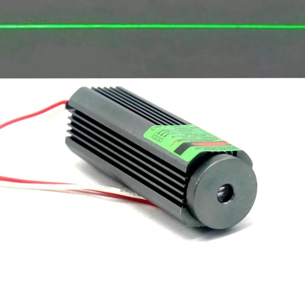 Waterproof 532nm 50mw Green Line Laser  Diode Module 25 * 75mm Glass Lens