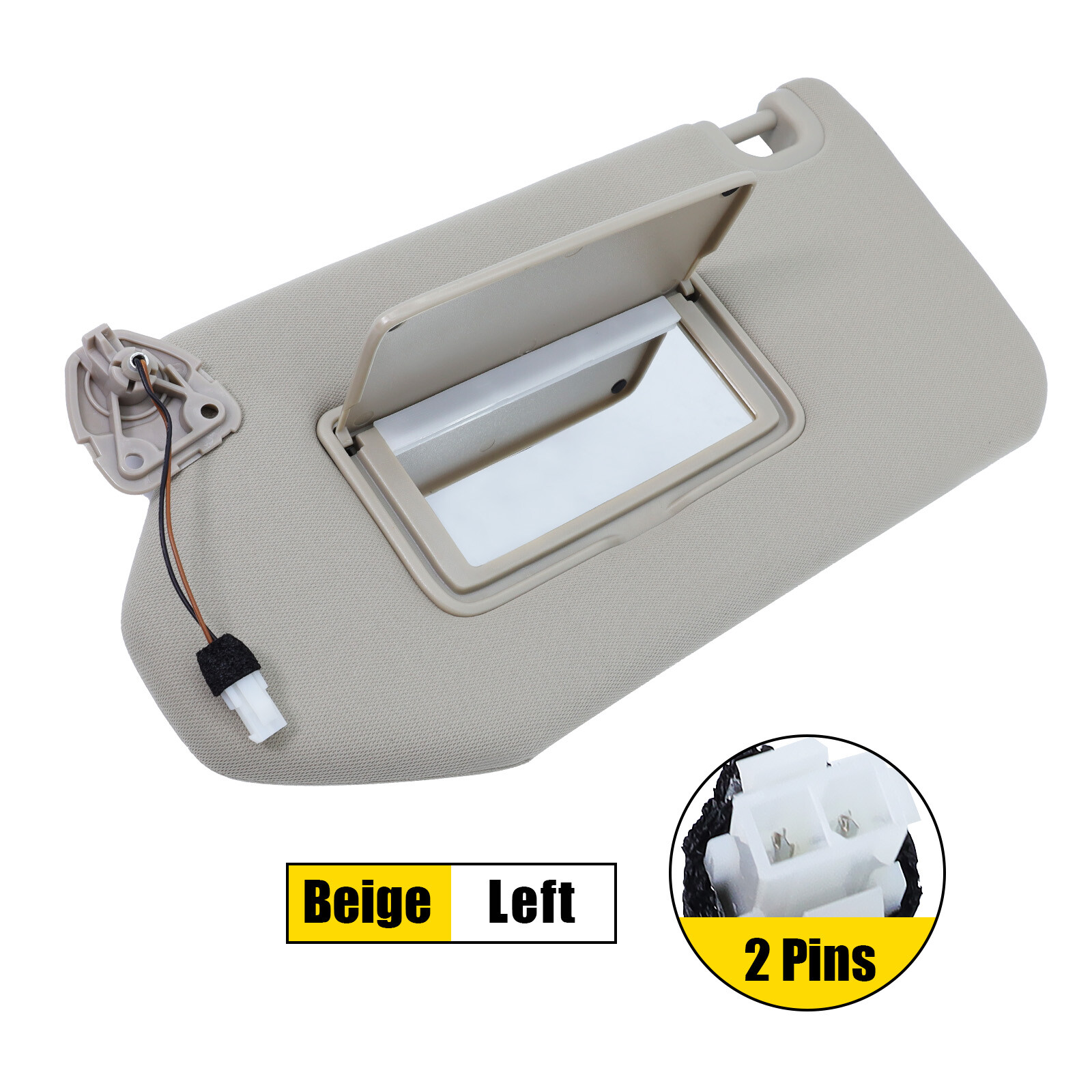 Beige Left Driver Side Sun Visor For Nissan Pathfinder 2013-2019 96401-9PB0A