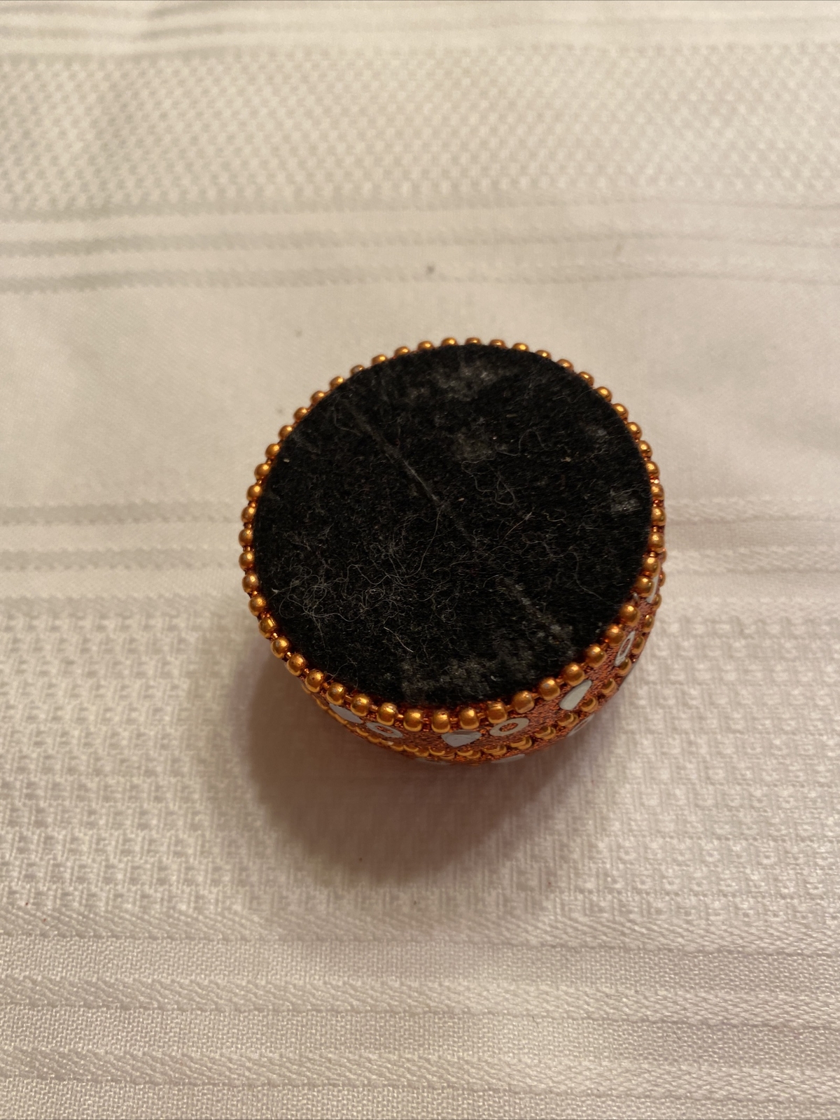 Orange Round Trinket Box Glitter Decorated