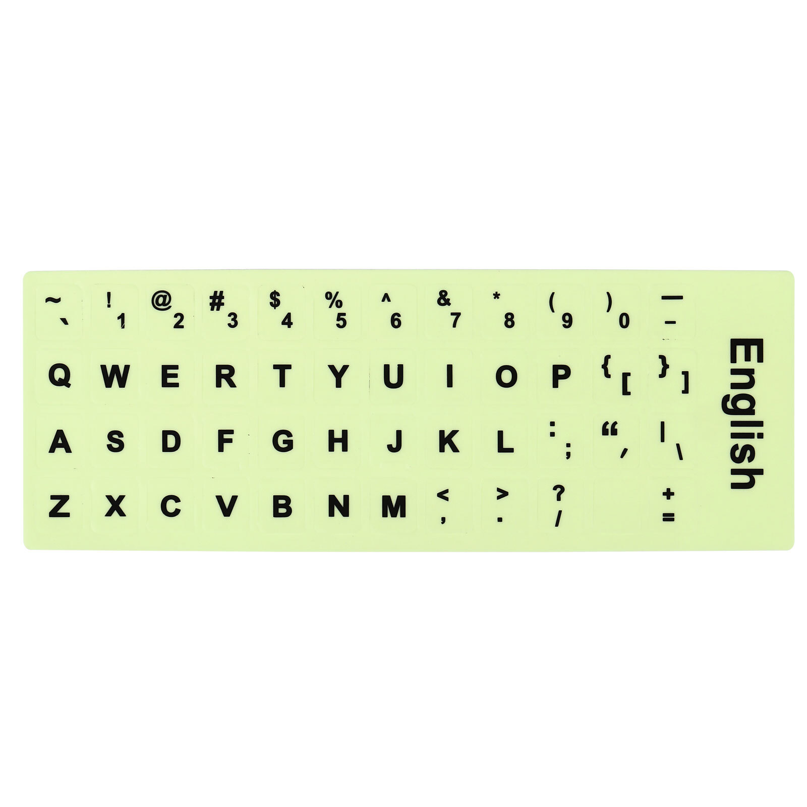 English Keyboard Stickers Glow in the Dark, Keyboard Cover, Black