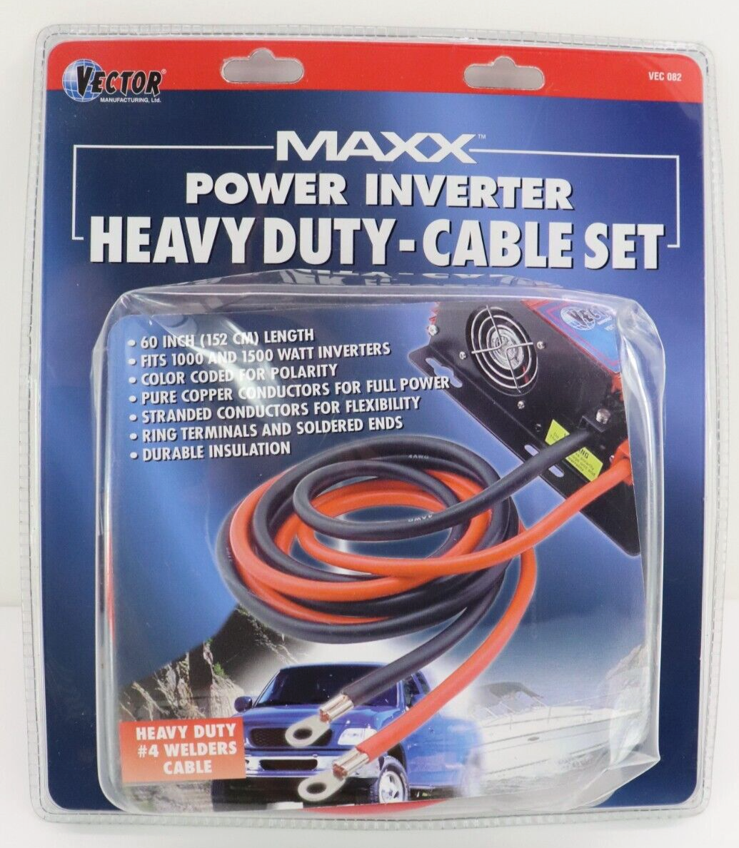 Vector MAXX Power Inverter Heavy Duty Cable Set VEC082 NEW