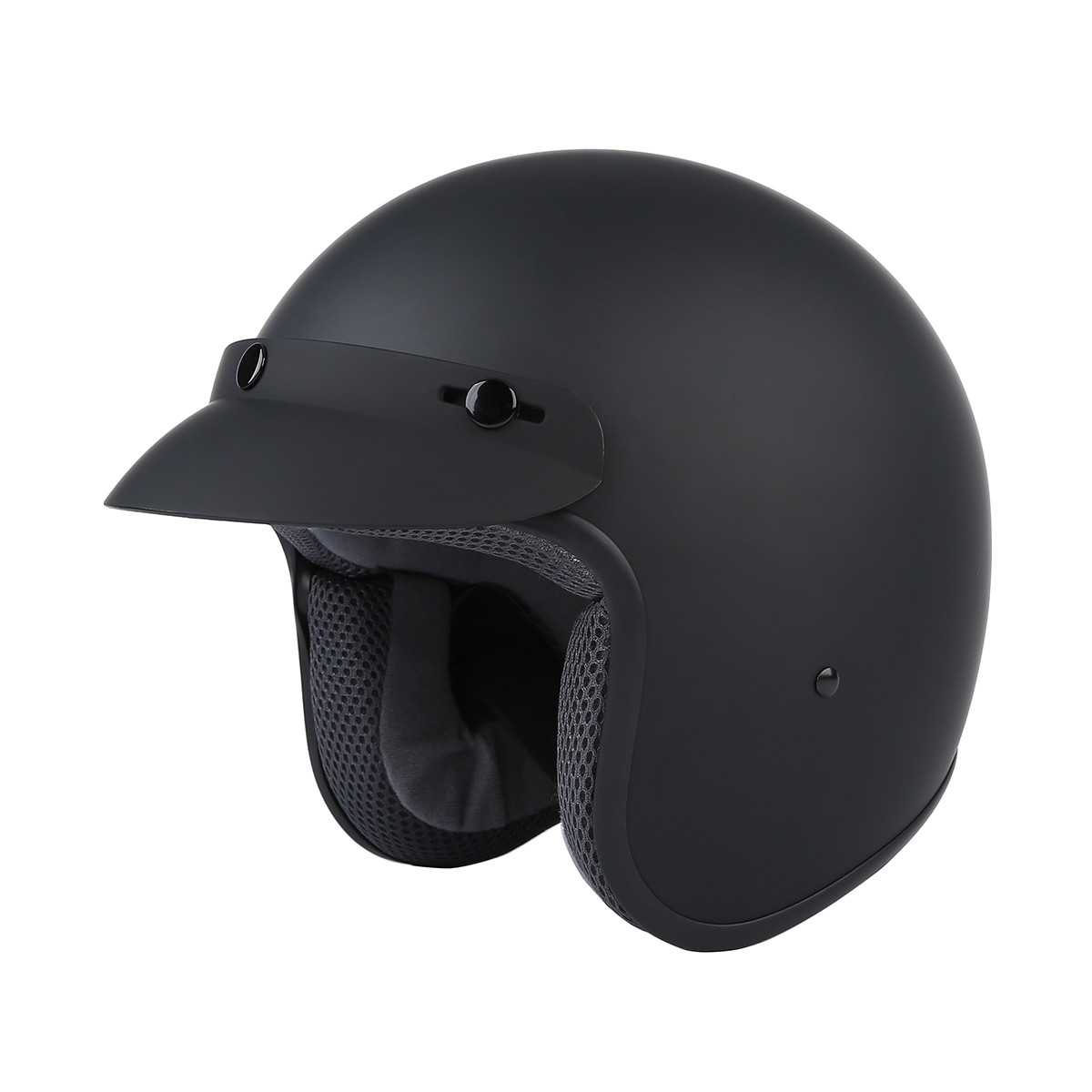Matte Black 3/4 Open Face ABS DOT Adult Helmet Motorcycle Scooter S/M/L/XL New