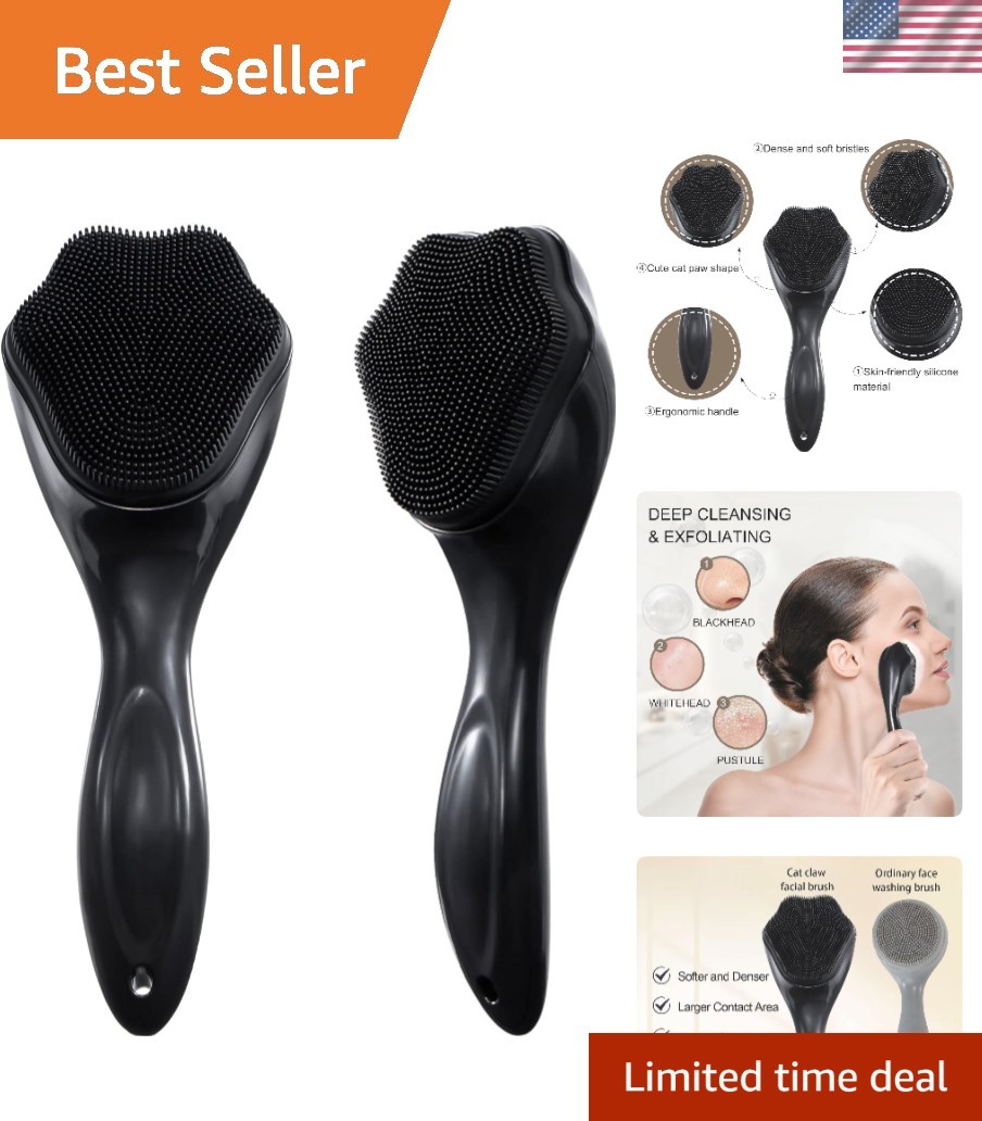 Gentle Exfoliation: 2 Pack Cat Paw Silicone Face Scrubber for All Skin Types