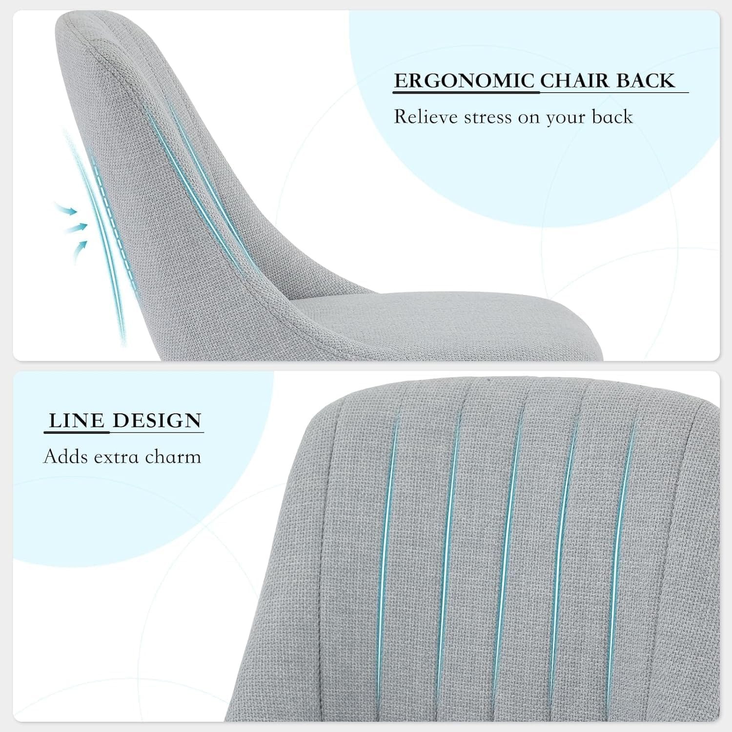 Set of 2 Modern Fabric Upholstered Dining Chairs for LivingRoom,DiningTable Gary