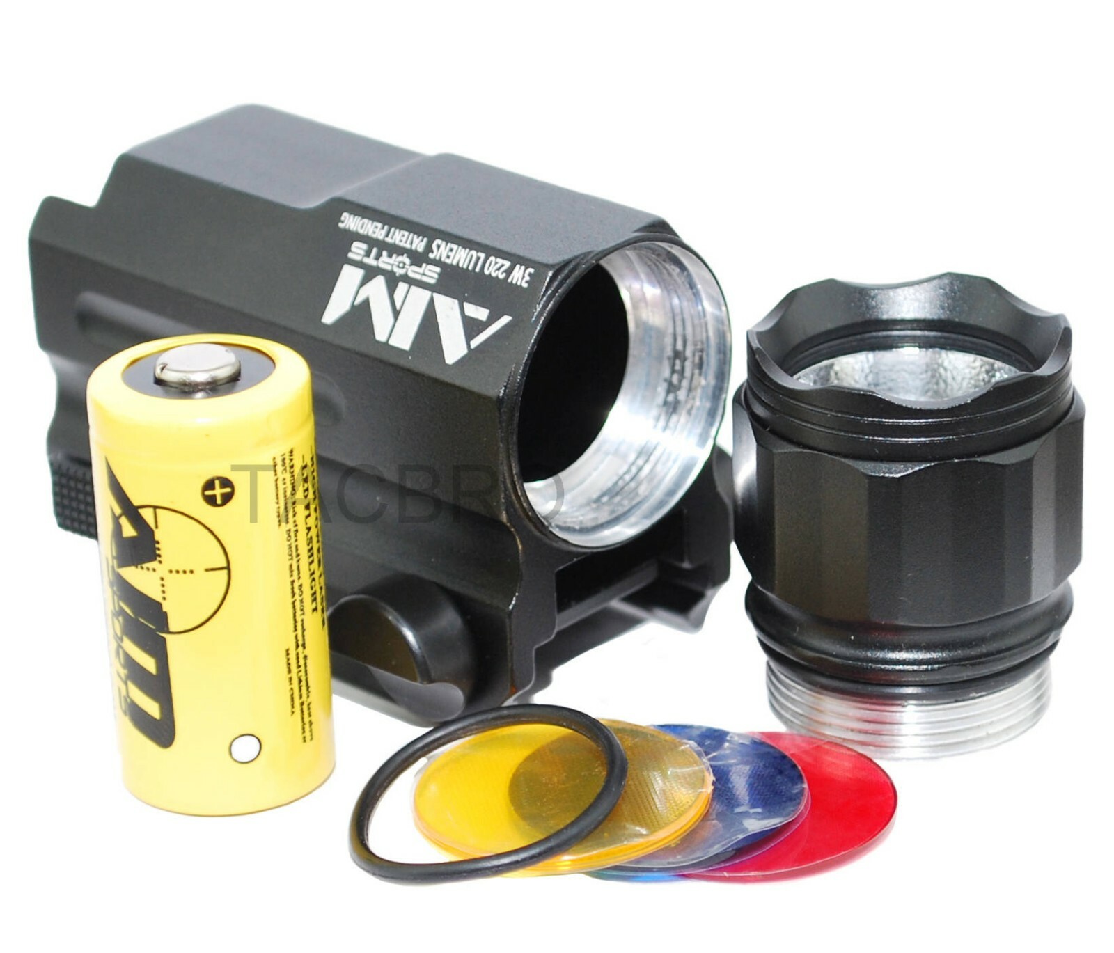 AIM SPORTS 220 Lumen LED Flashlight Full Size with Quick Release Mount