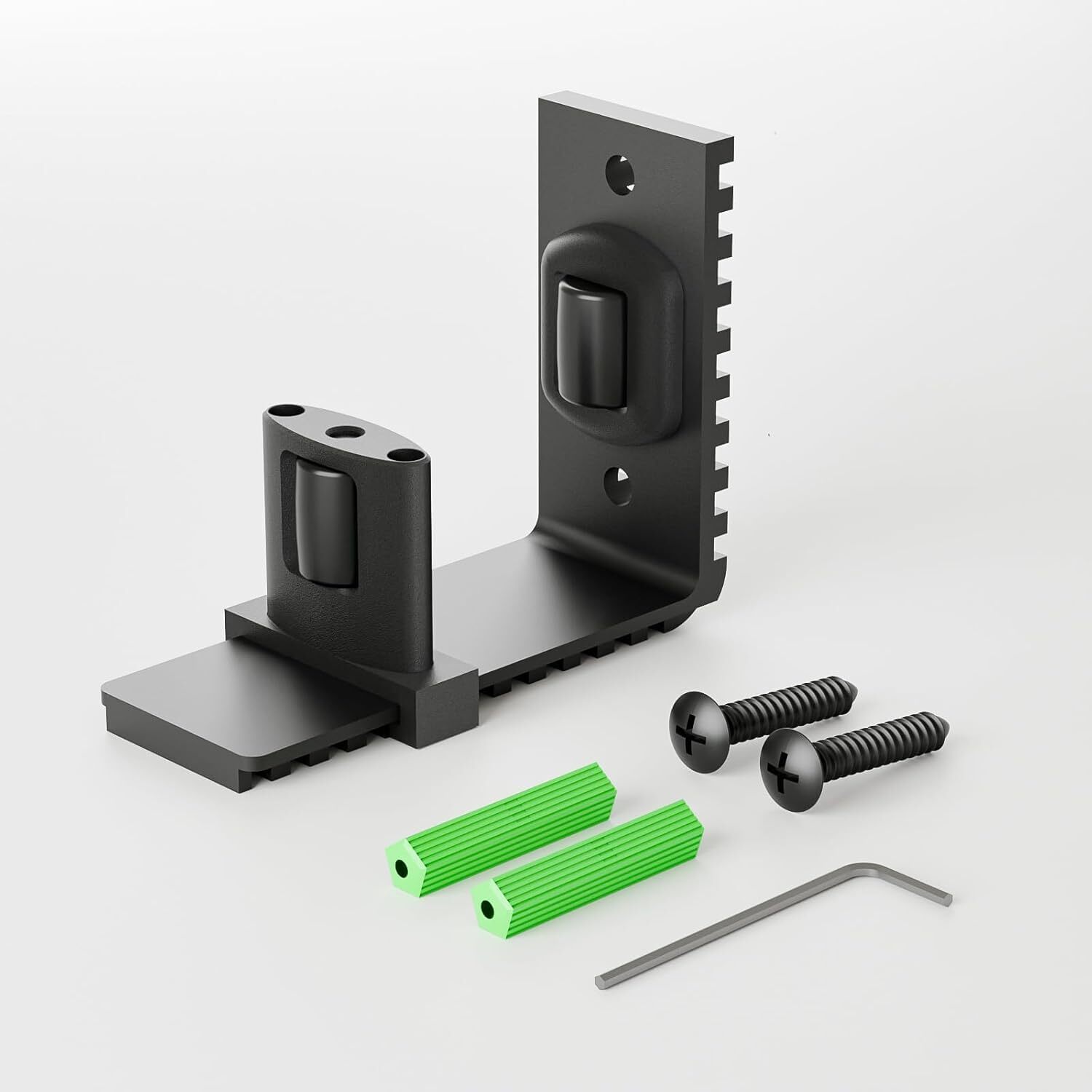 CCJH Upgraded Adjustable Floor Guide Suitable for Sliding Barn Doors,Black