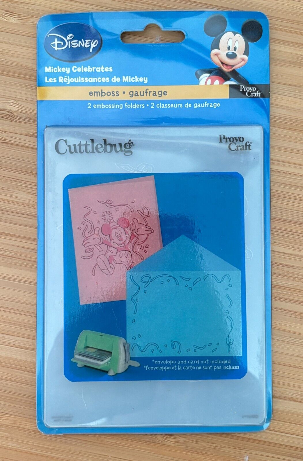 Provo Craft Cuttlebug Disney MICKEY CELEBRATES, 2 Embossing Folders 37-1704 NOS