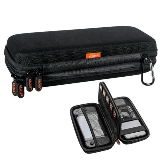 Double-Layer Hard Shell Electronics Organizer Travel Case | All Black